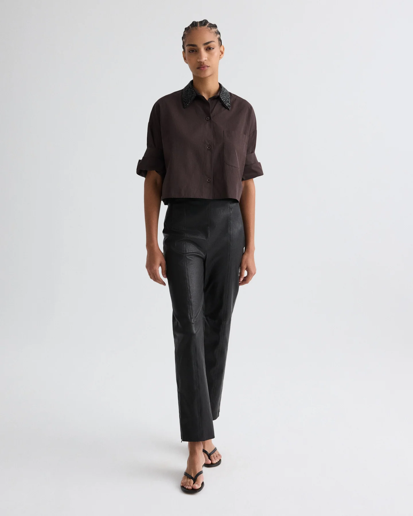 Next Ex Shirt with Crystal Collar in Super Compact Poplin - Image 3