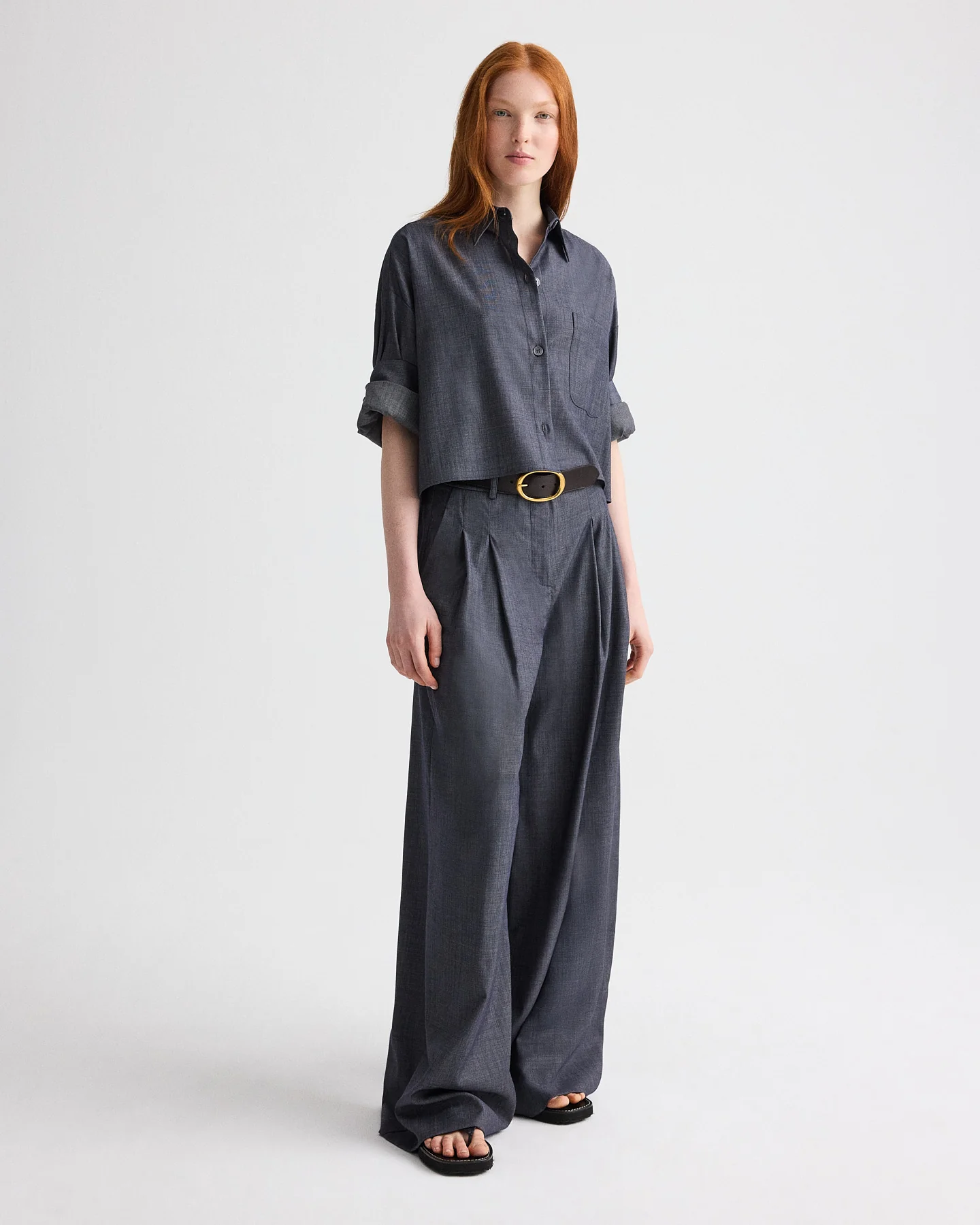 Next Ex Shirt in Lightweight Viscose Wool - Image 3