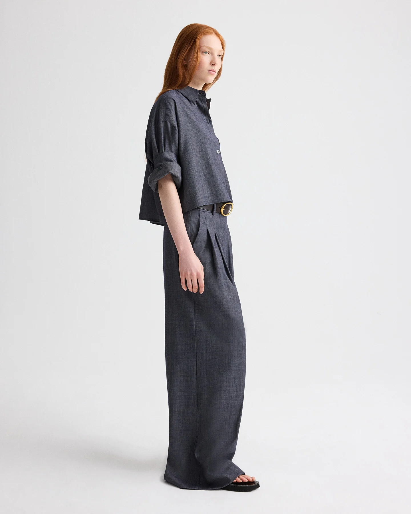 Next Ex Shirt in Lightweight Viscose Wool - Image 4