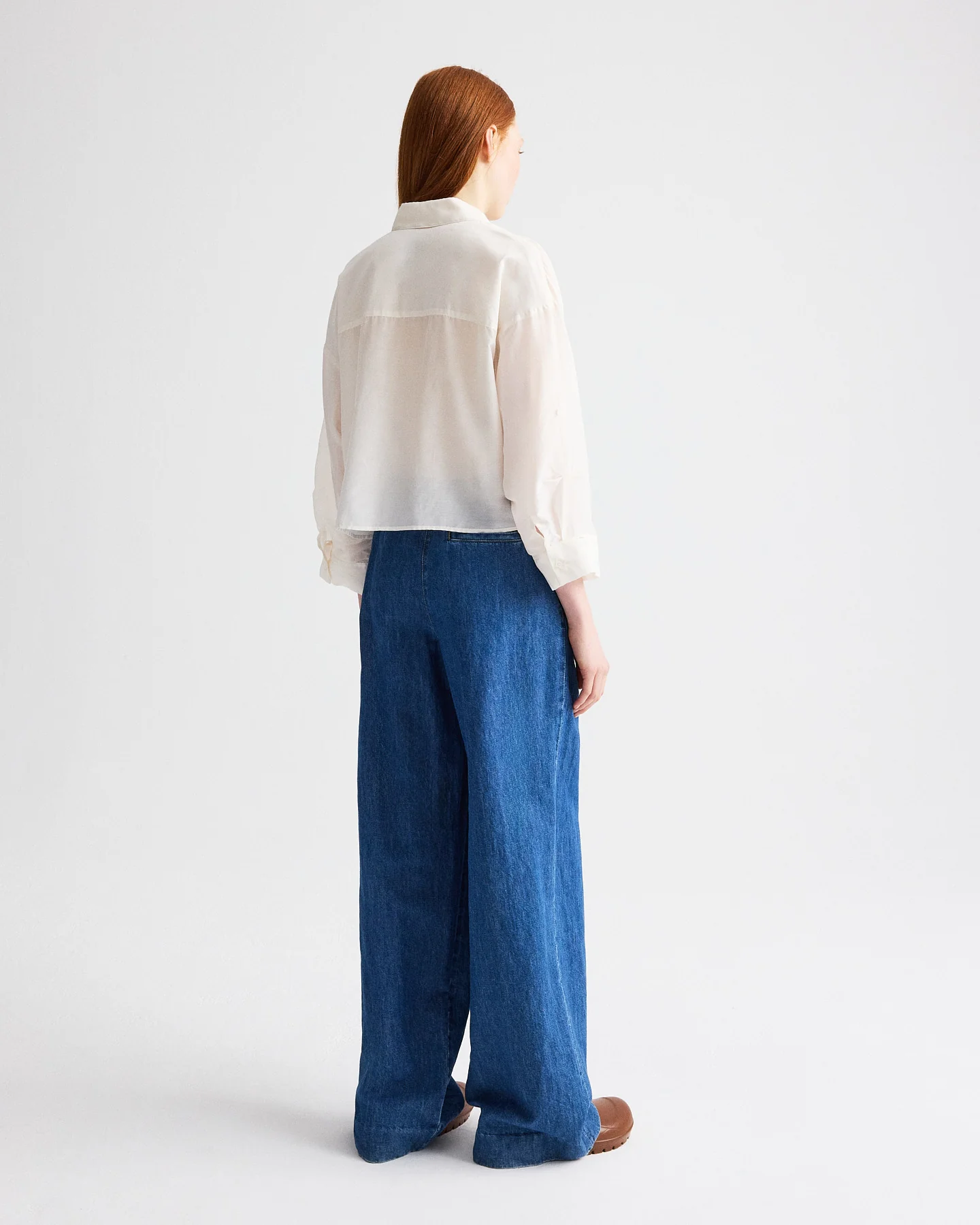 Next Ex Shirt with Ruffle in Cotton Silk Organza - Image 6