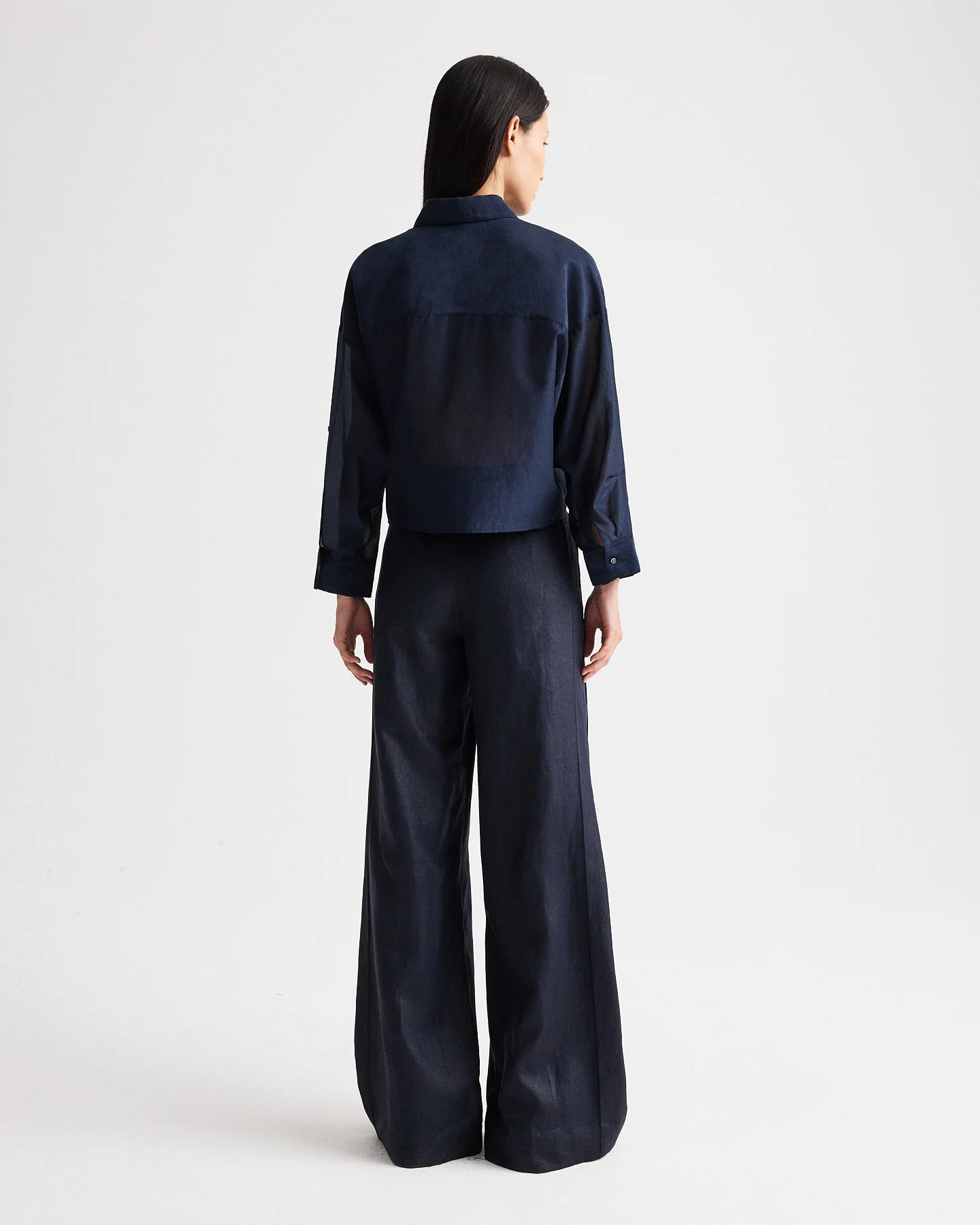 Next Ex Shirt with Ruffle in Cotton Silk Organza - Image 5