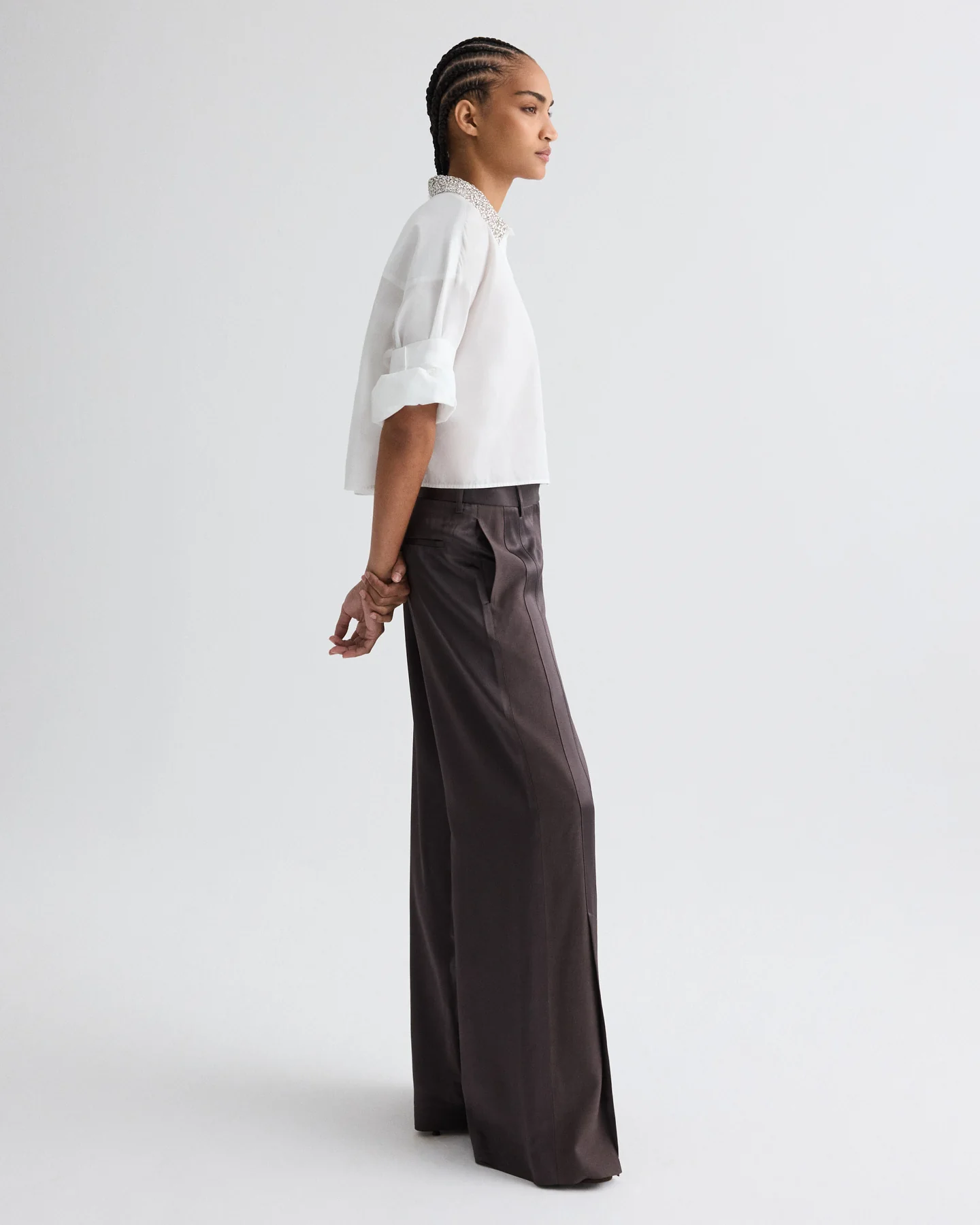 Next Ex Shirt with Crystal Collar in Super Compact Poplin - Image 4
