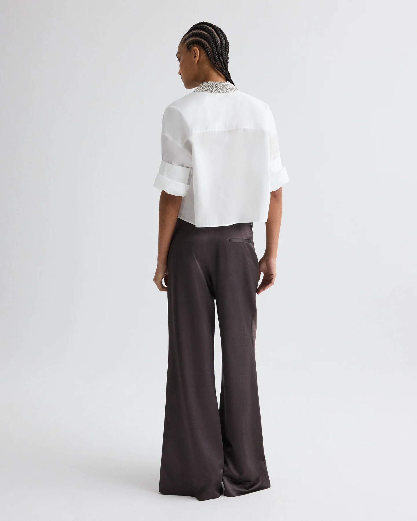 Next Ex Shirt with Crystal Collar in Super Compact Poplin - Image 5