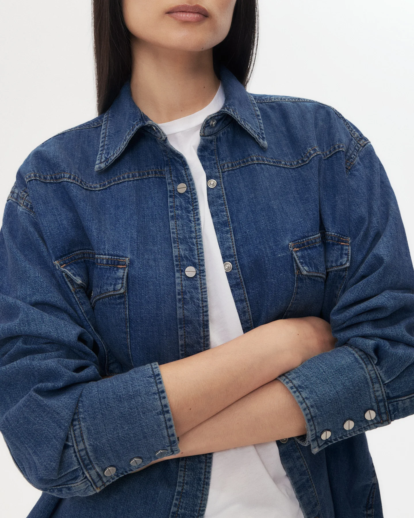 OG Supersized Ranchers Shirt in Denim Shirting - Image 3