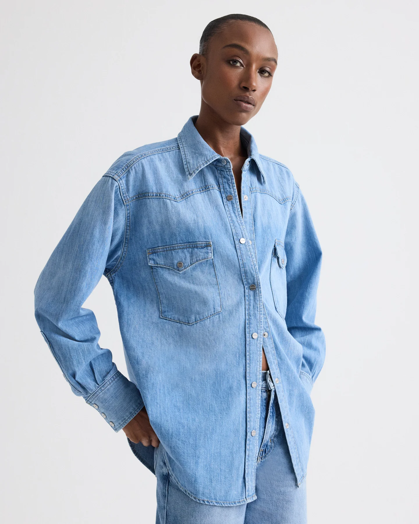 OG Supersized Ranchers Shirt in Denim Shirting - Image 3