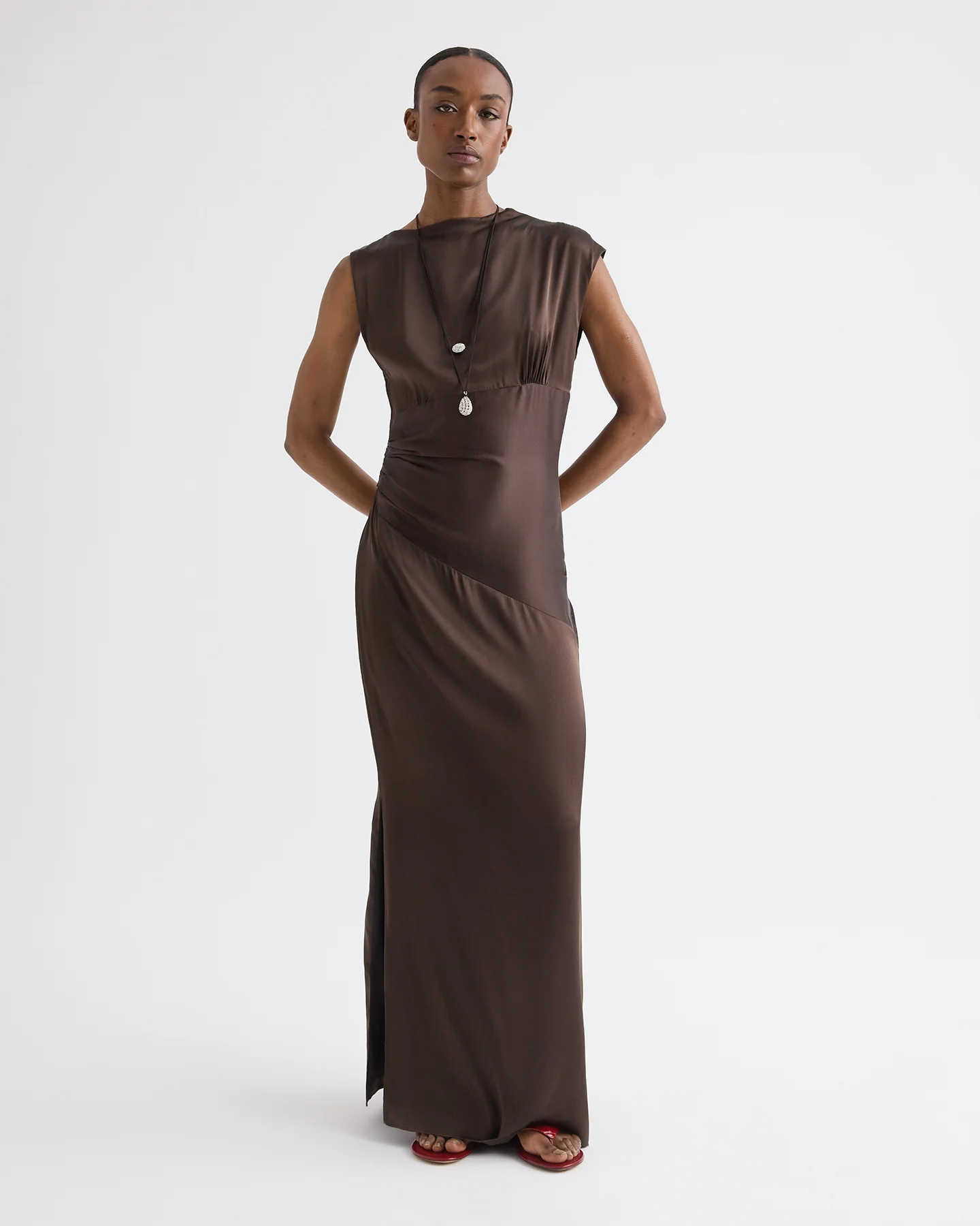 On The Side Dress in Washed Silk Charmeuse - Image 2