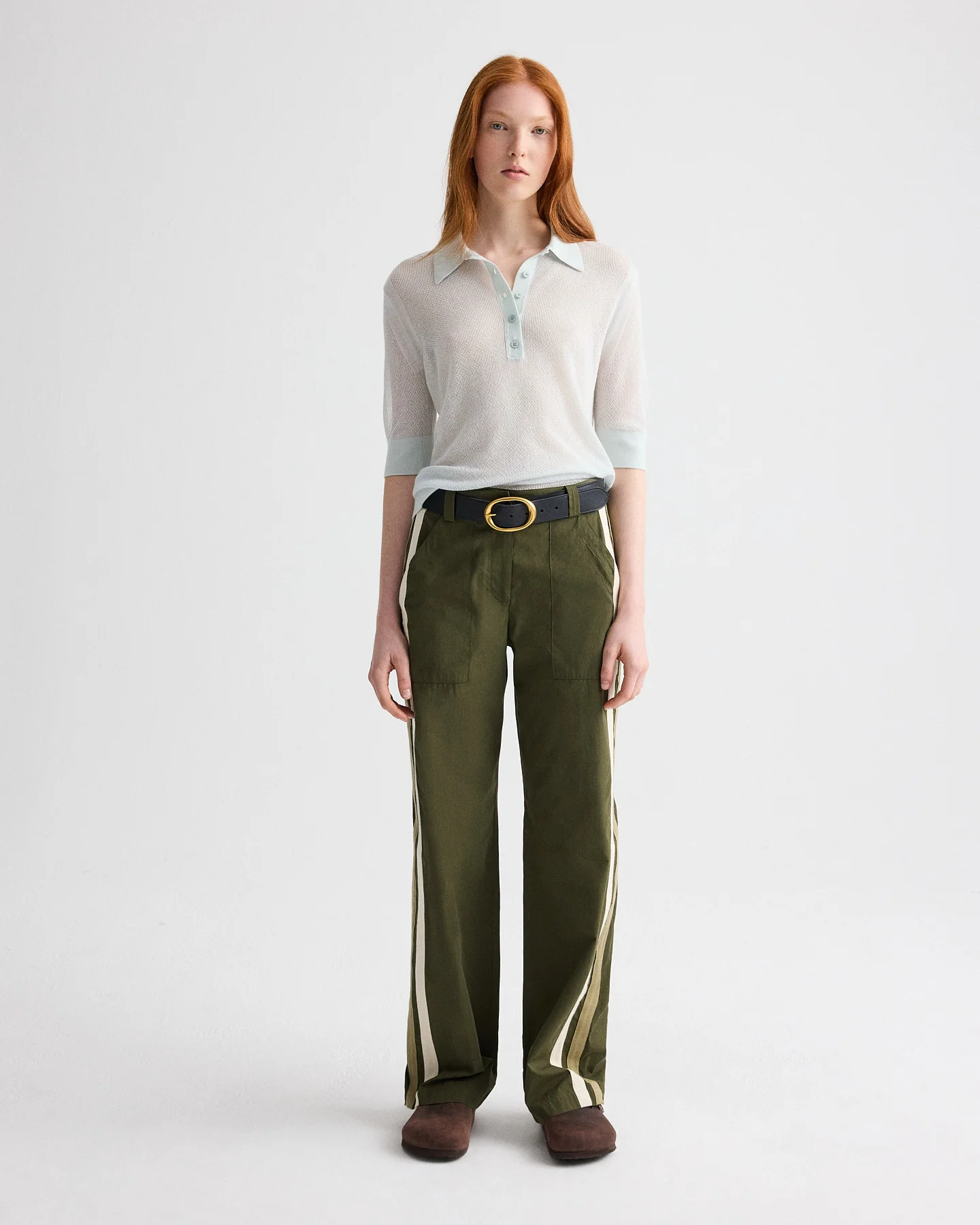 Open Stitch Slim Polo in Superfine Cashmere - Image 3