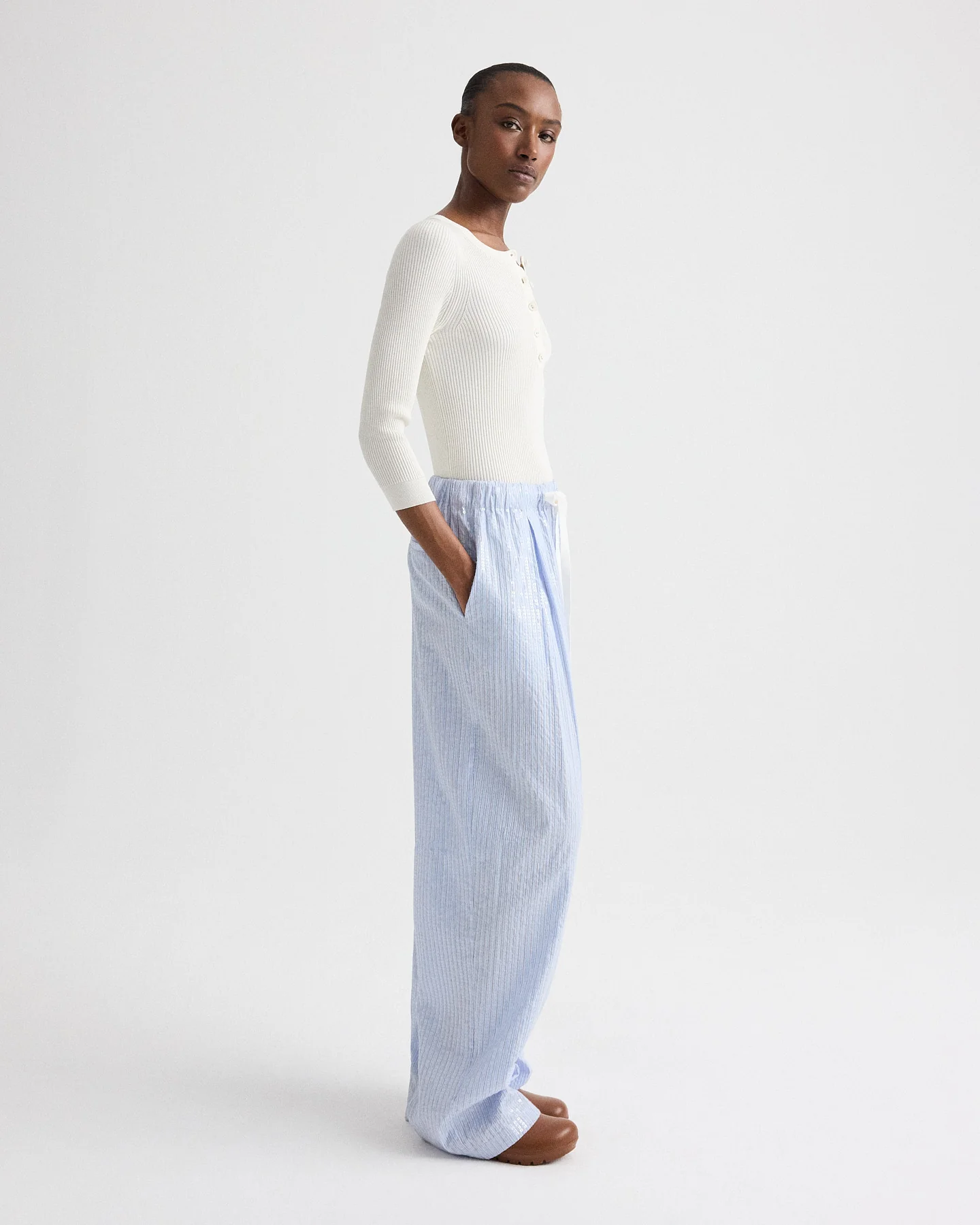 PJ Pant in Micro Triple Stripe - Image 3