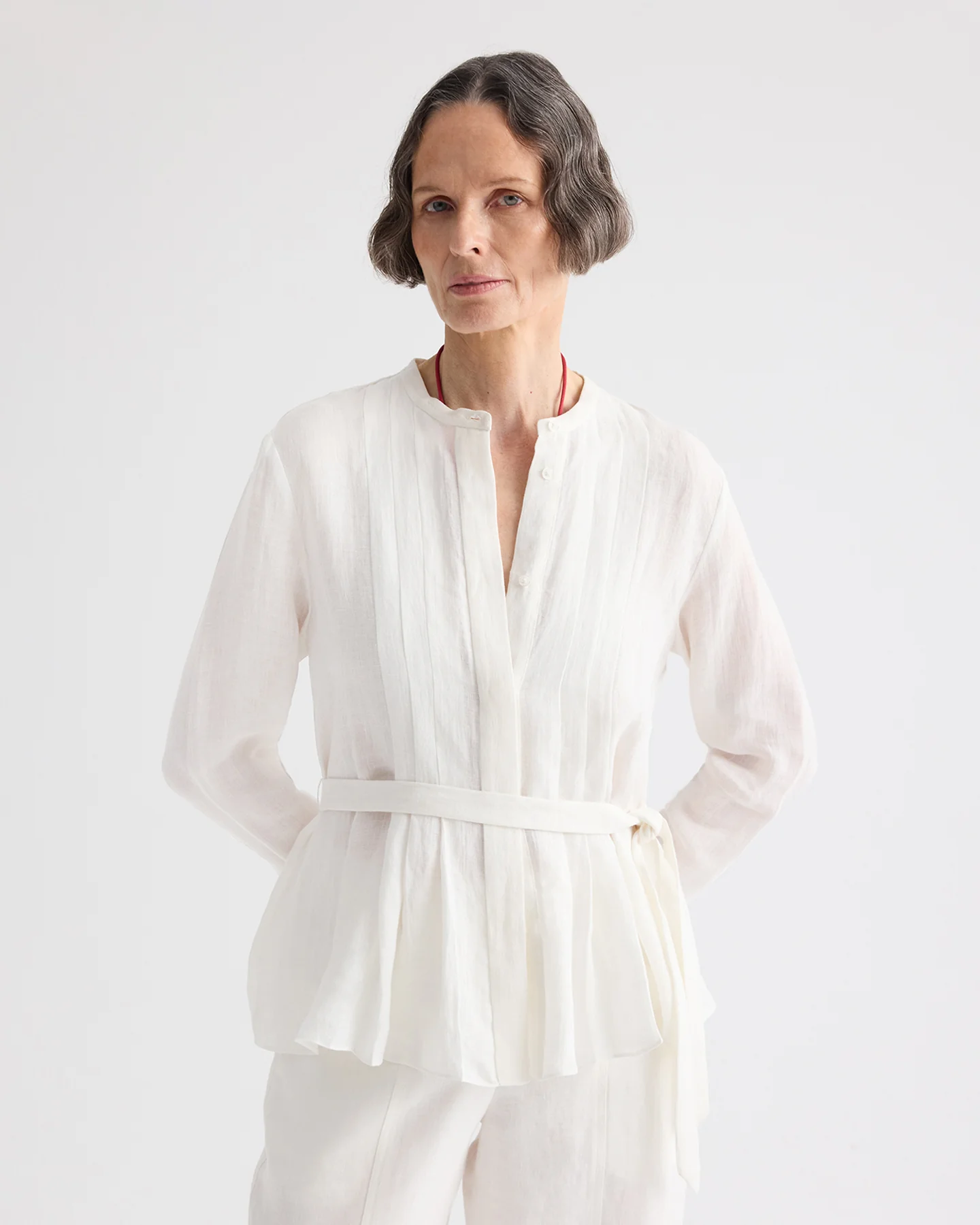 Pleated Poet Blouse in Delave Linen