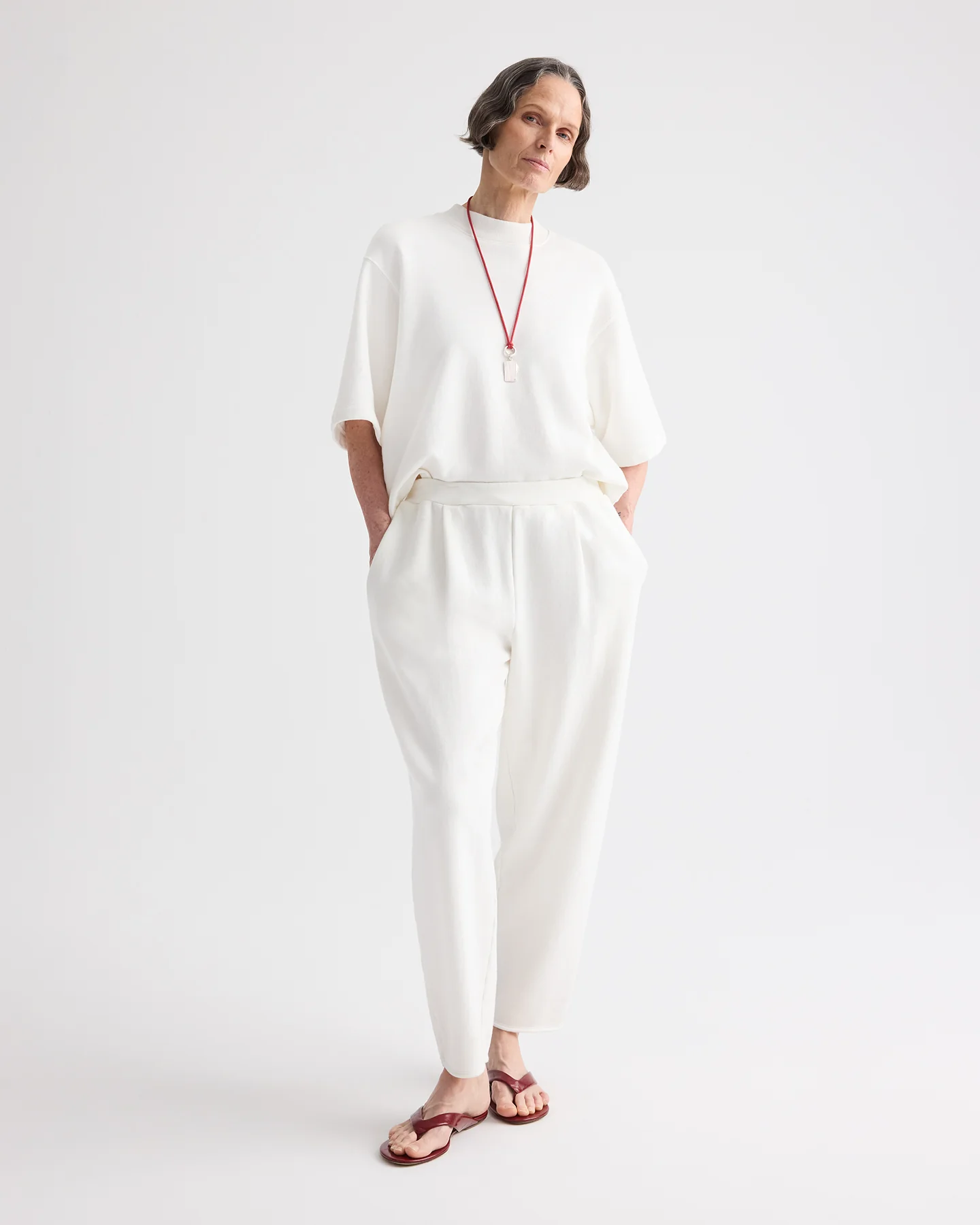 Pleated Sweatpant in Lightweight Sweatshirt - Image 6