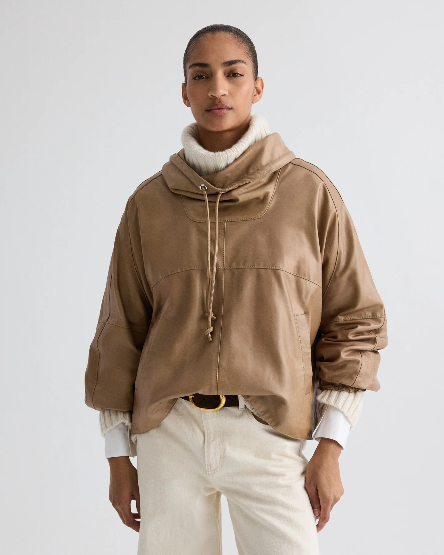 Pull Me Over Hoodie in Paper Leather