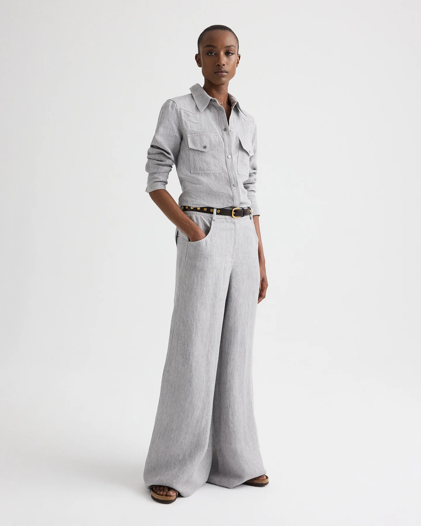 Ranchers Daughter Shirt in Lightweight Washed Hemp Denim - Image 3