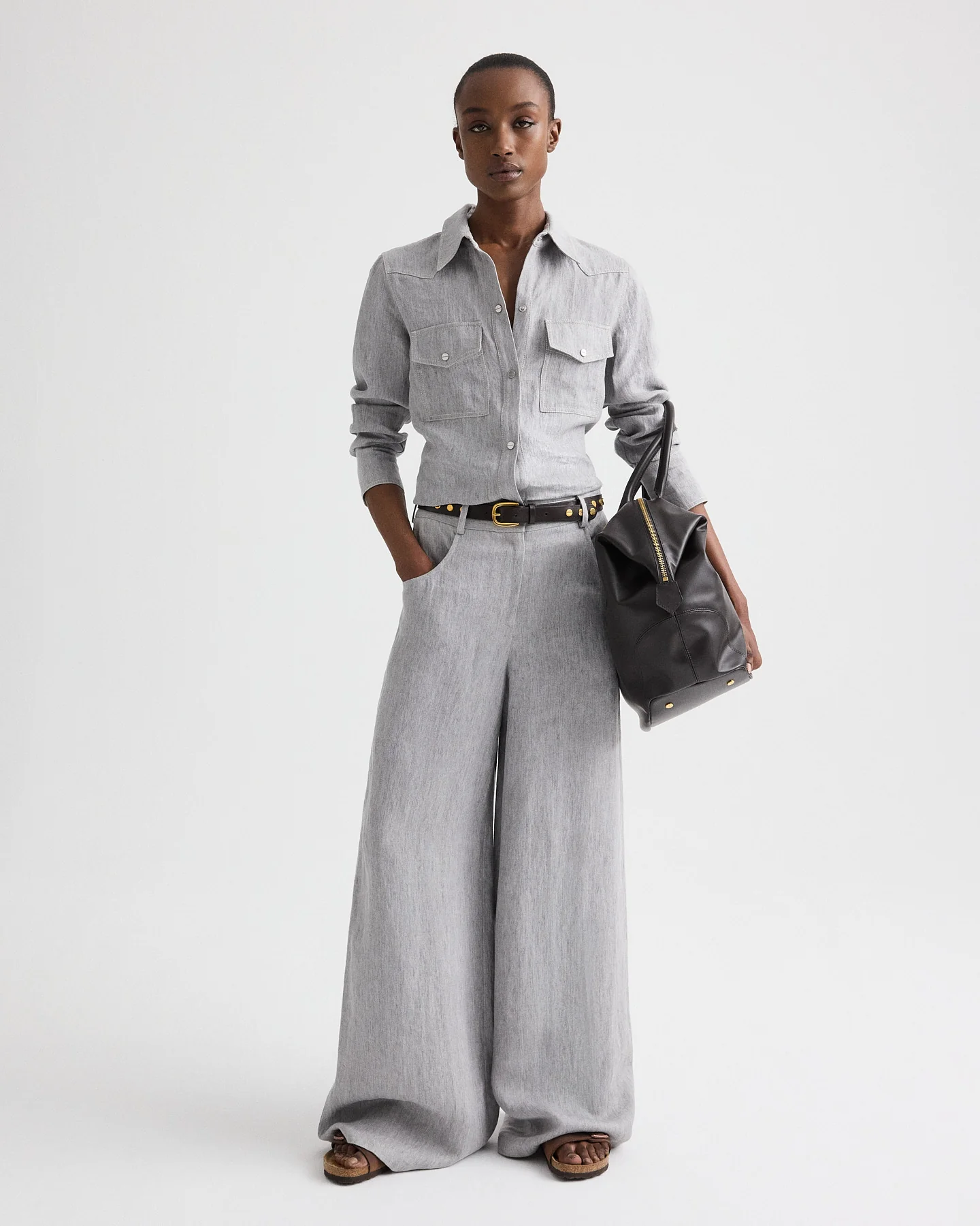 Ranchers Daughter Shirt in Lightweight Washed Hemp Denim - Image 4