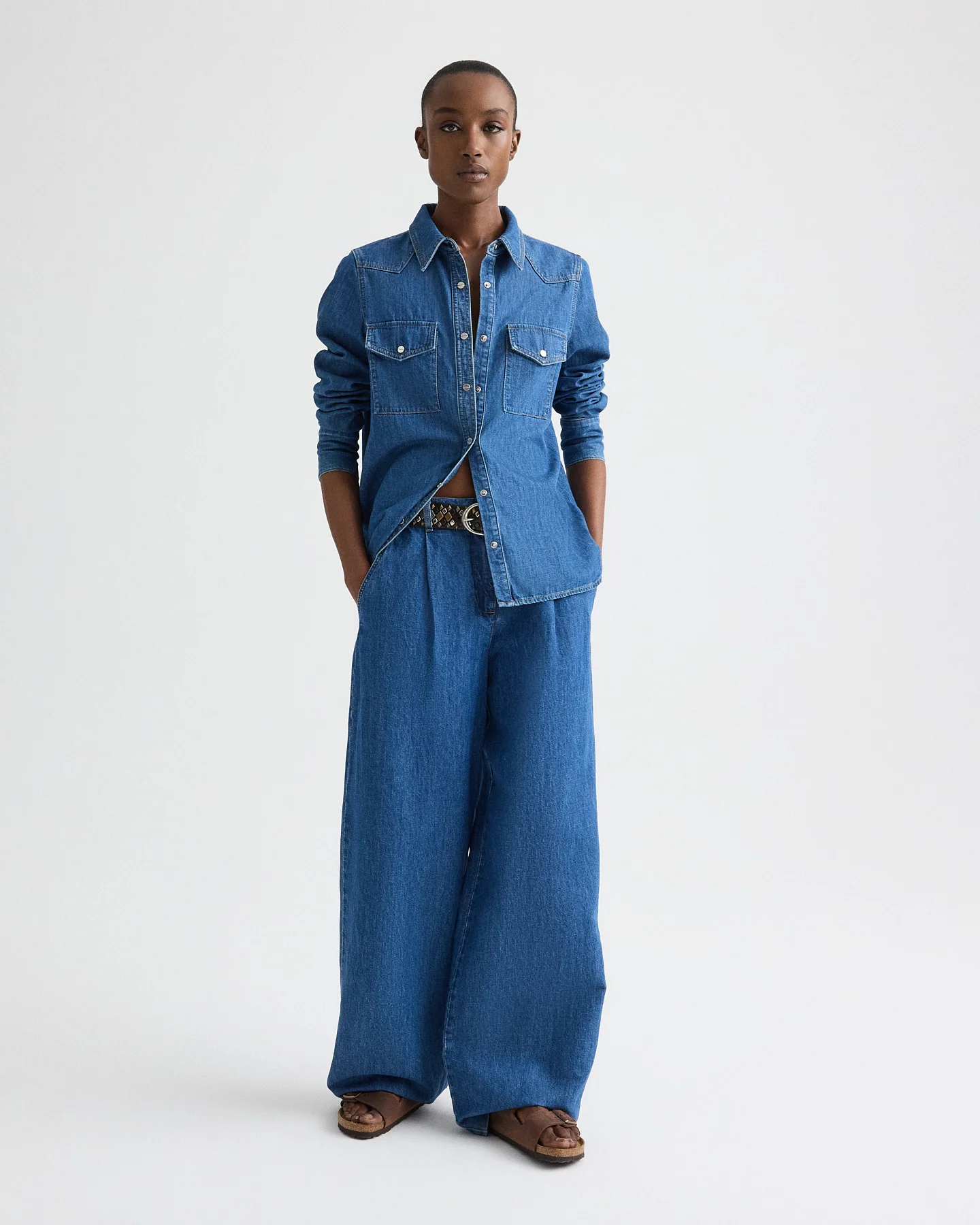 Ranchers Daughter Shirt in Denim Shirting - Image 4