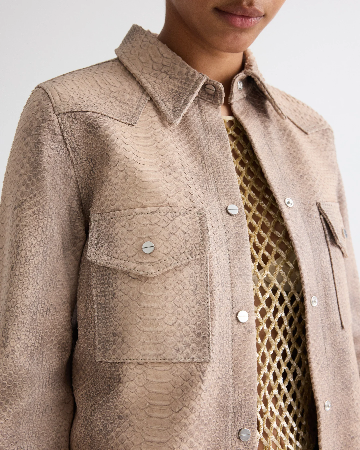 Ranchers Daughter Shirt in Embossed Python Leather