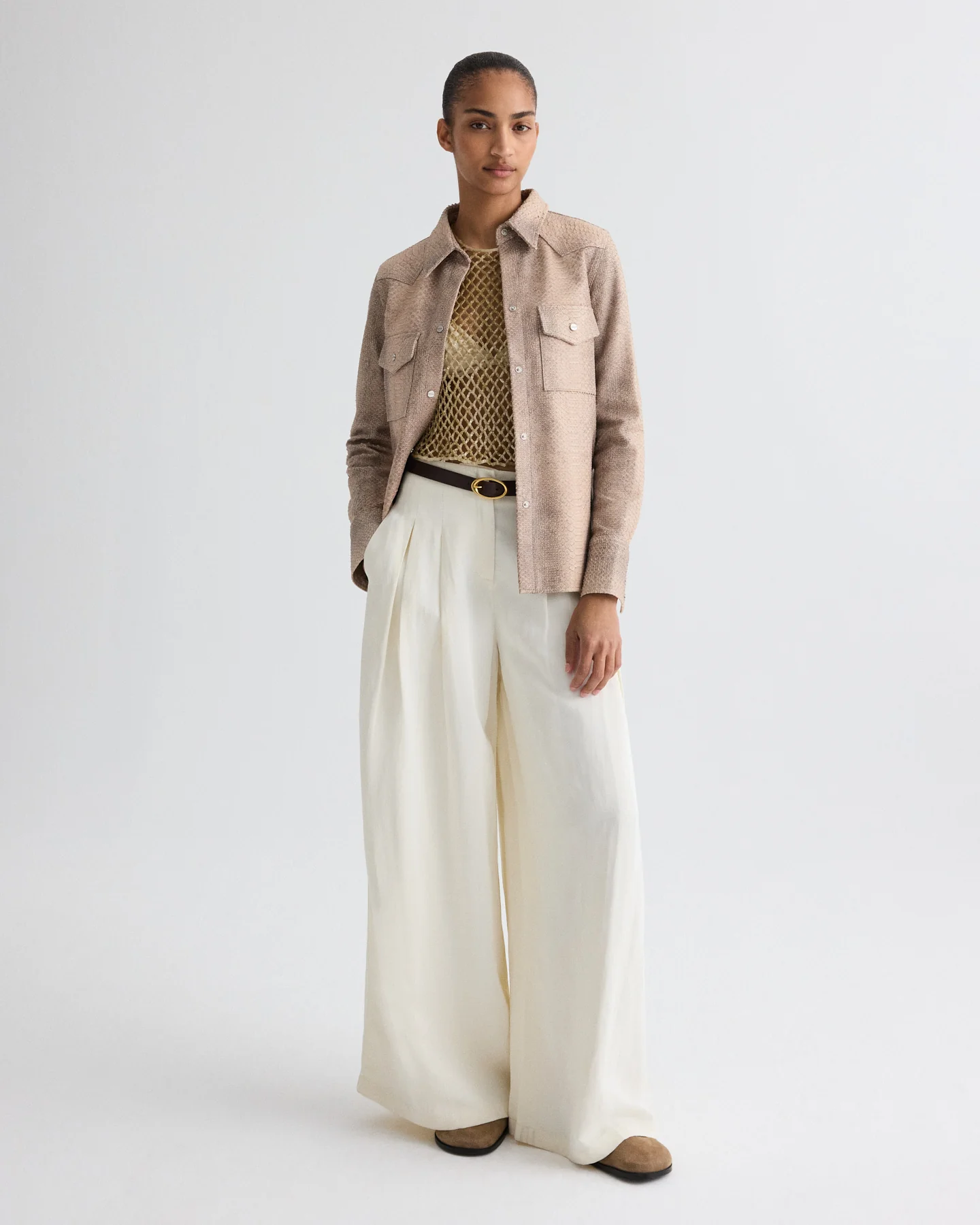 Ranchers Daughter Shirt in Embossed Python Leather - Image 3