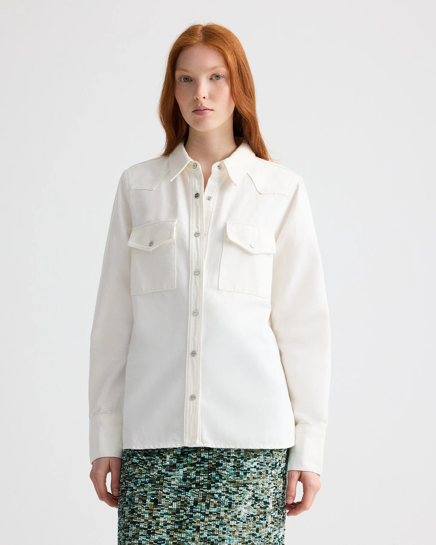 Ranchers Daughter Shirt in Natural Denim - Image 2