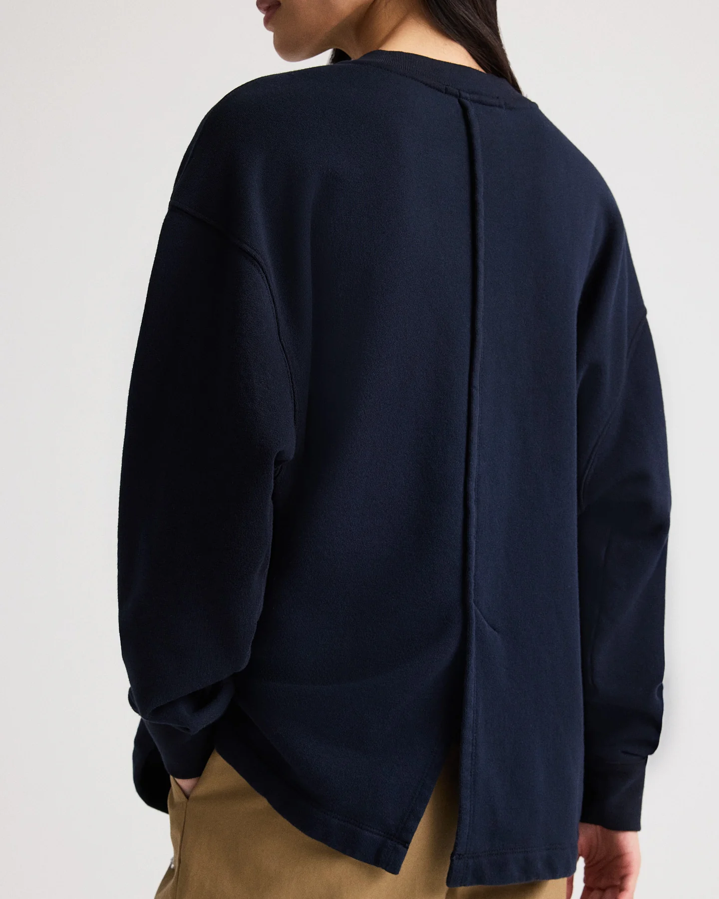 Relaxed V Neck Sweatshirt in Lightweight Sweatshirt - Image 5