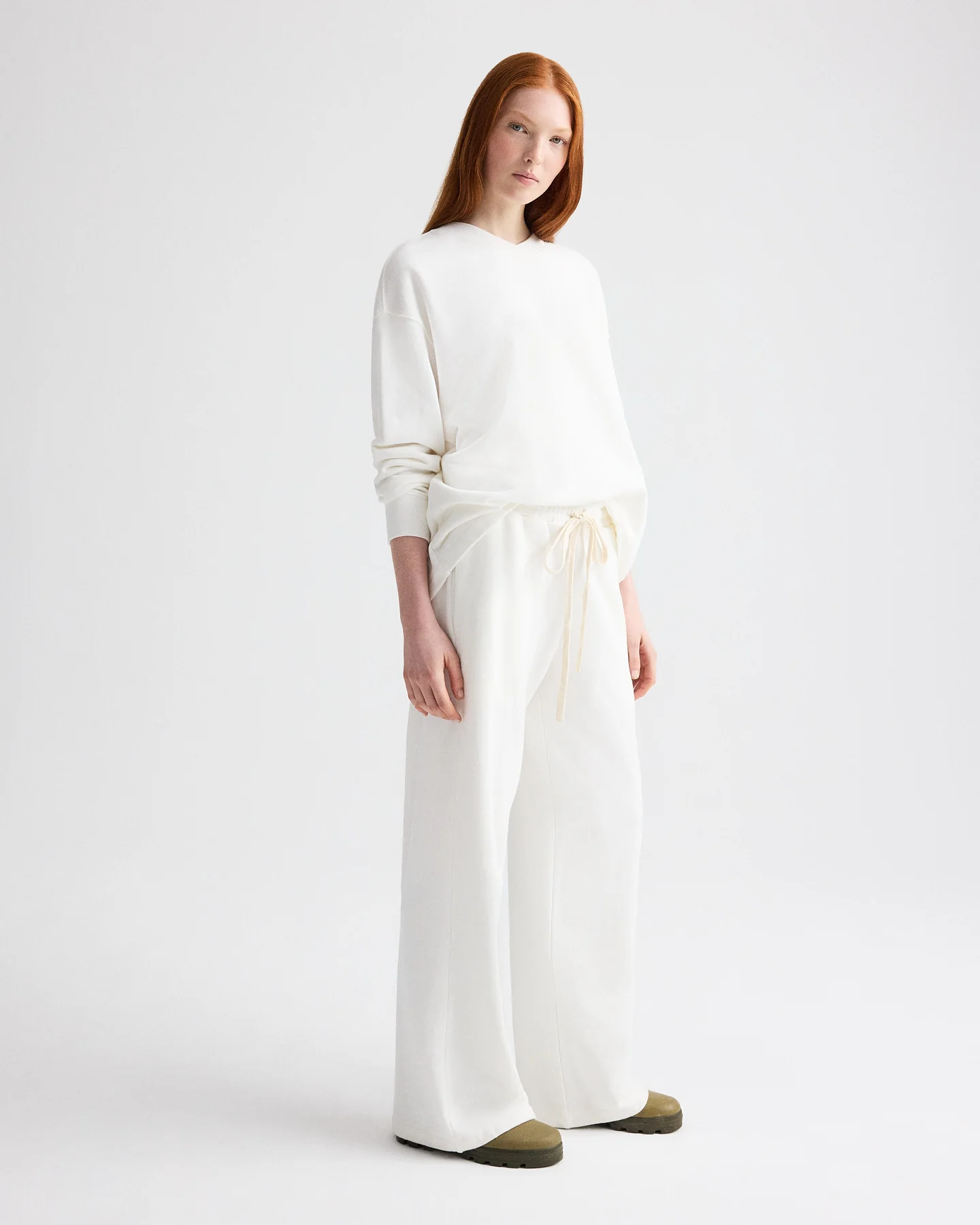 Relaxed V Neck Sweatshirt in Lightweight Sweatshirt - Image 4