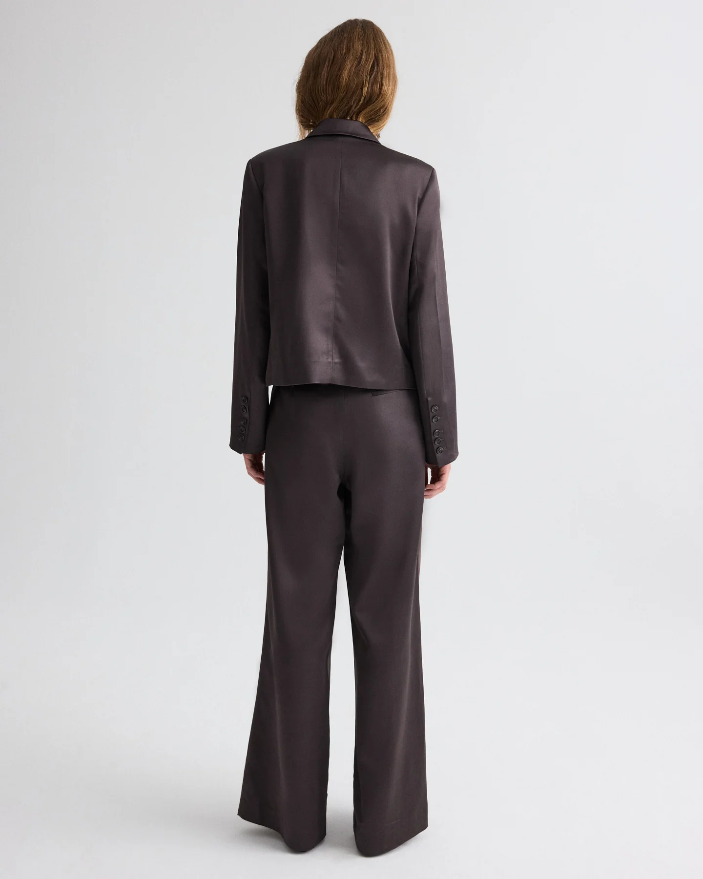 Sawyer Blazer in Shiny Viscose Wool Satin - Image 5
