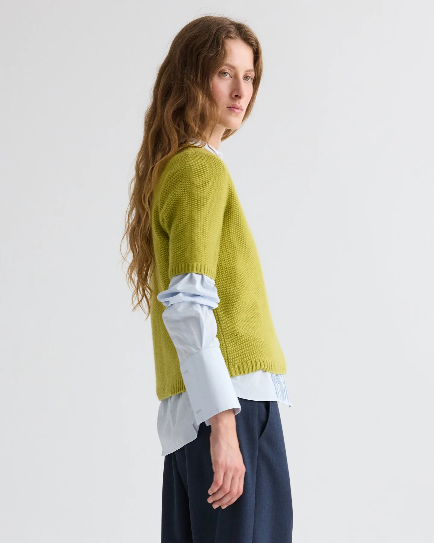 Seed Stitch Audrey Sweater in Cashmere - Image 4