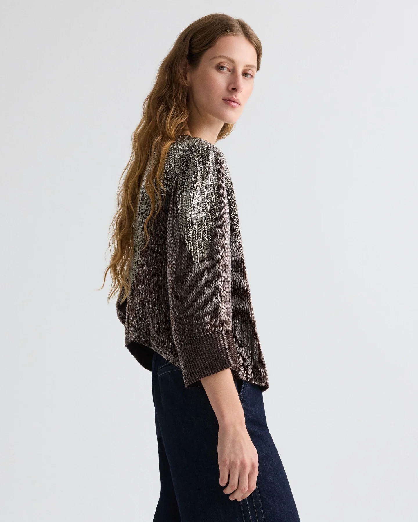 She Talks to Angels Jacket in Bugle Beads - Image 3