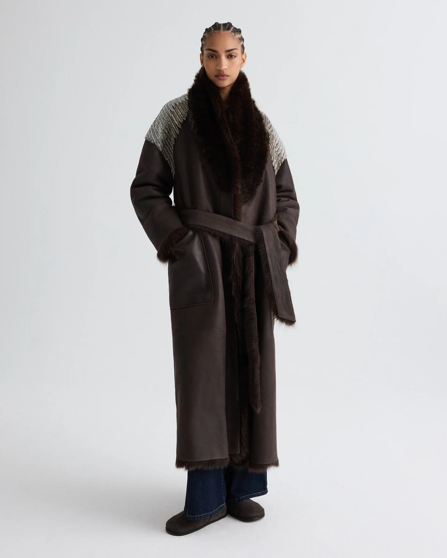 She Talks to Angels Shearling Coat - Image 2