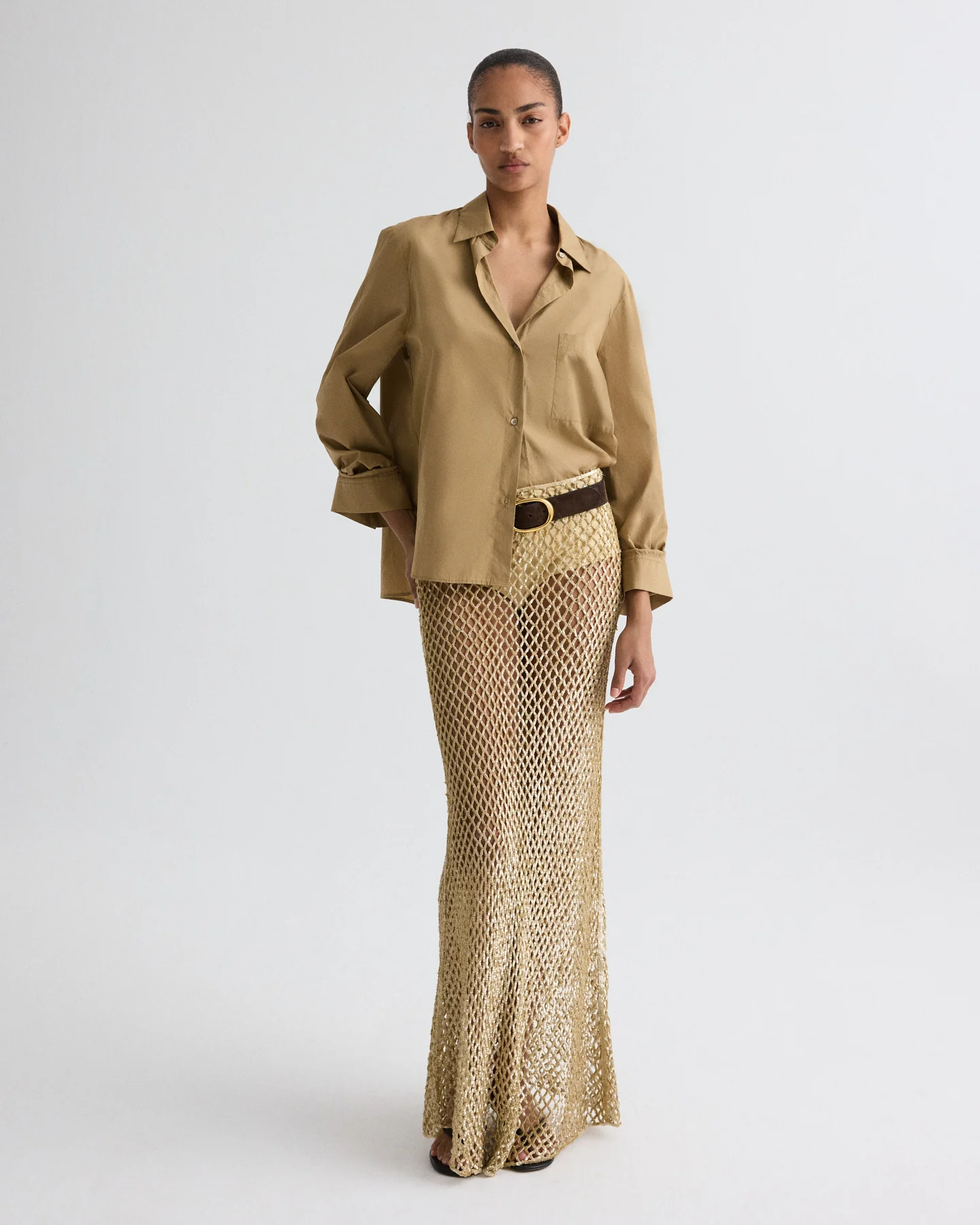 Sheer Intent Skirt in Sequin Netting - Image 2