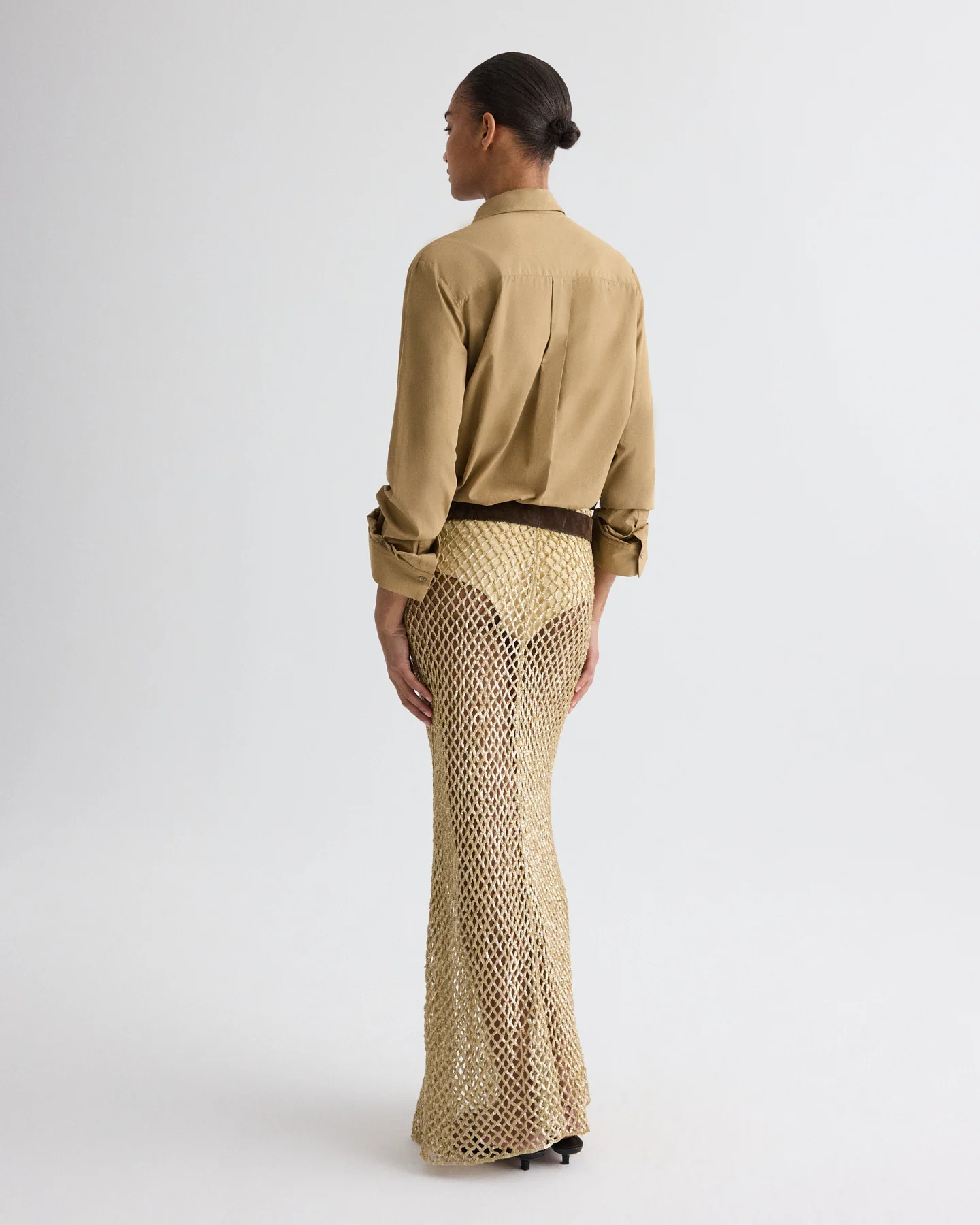 Sheer Intent Skirt in Sequin Netting - Image 5