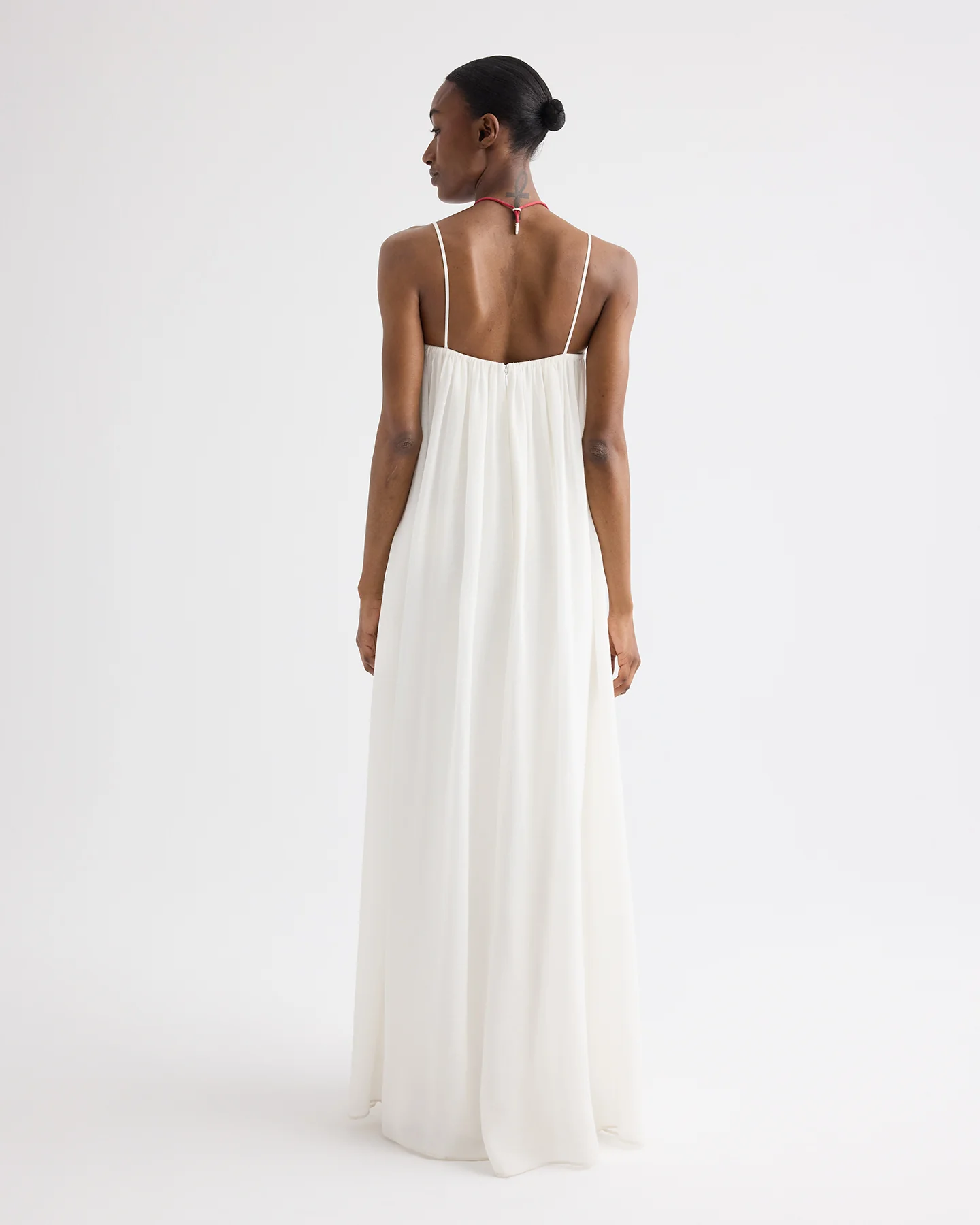 Shirred Column Dress in Linen Viscose - Image 5