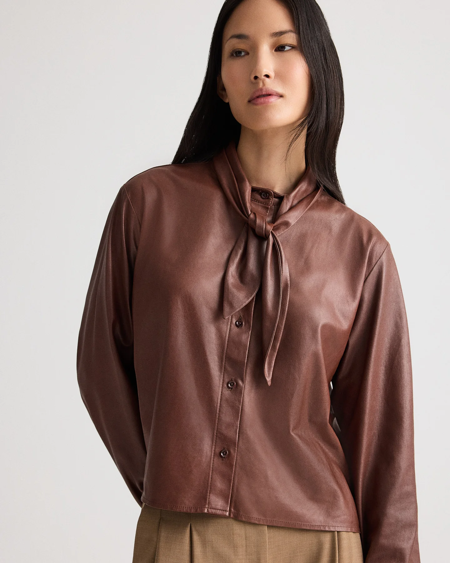 Shirt with Tie insert in Paper Leather