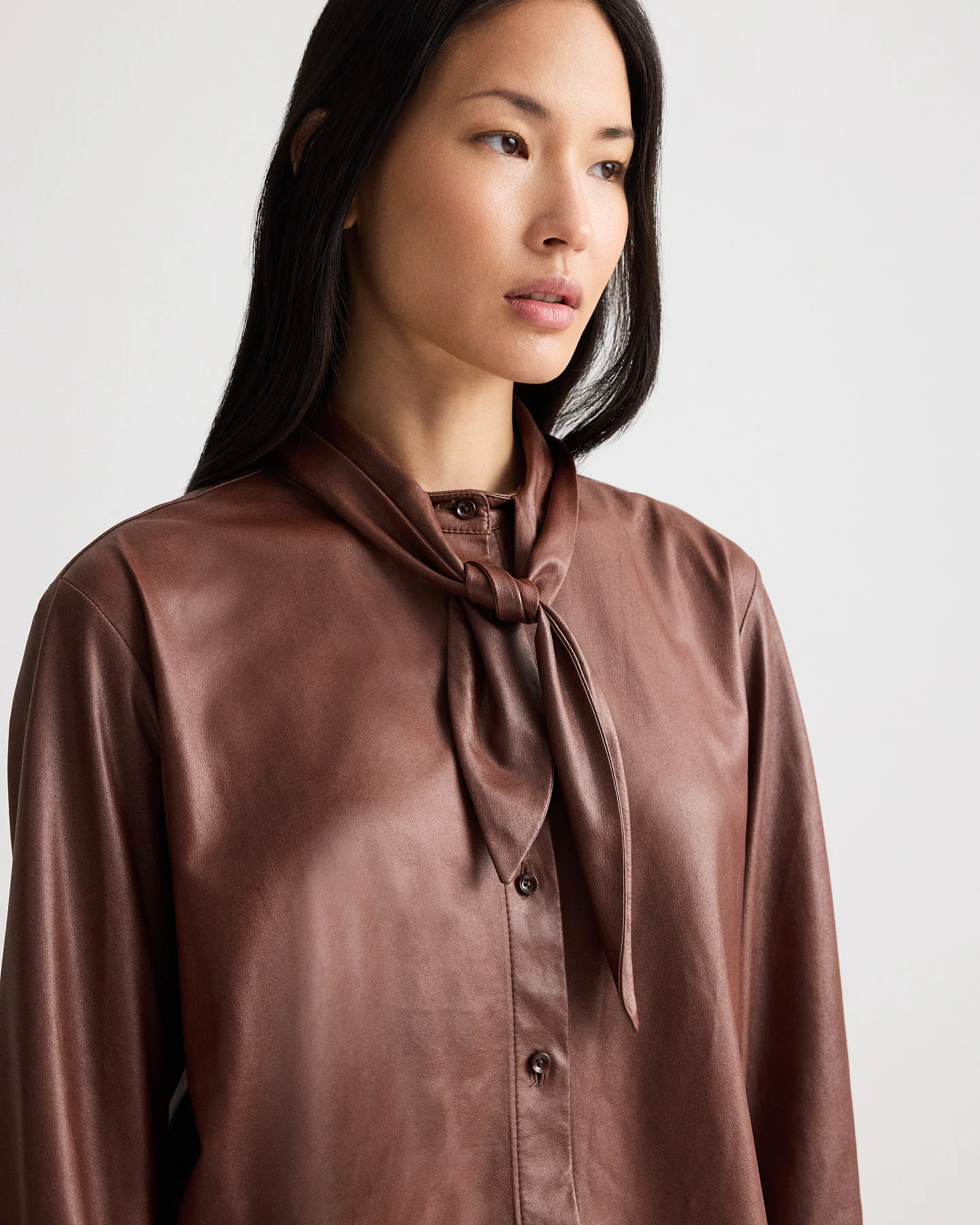 Shirt with Tie insert in Paper Leather - Image 2