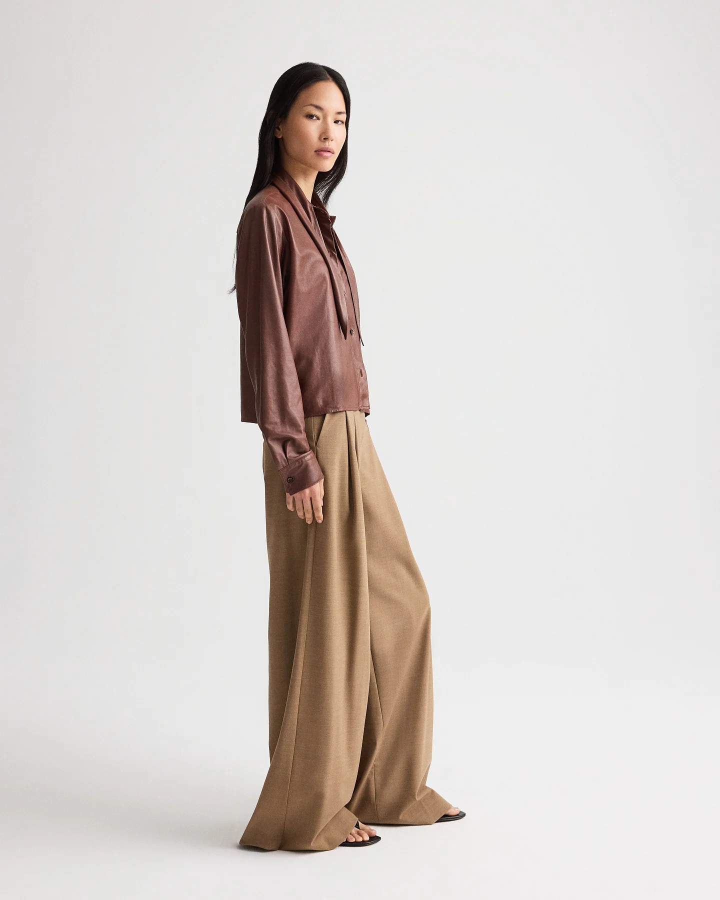 Shirt with Tie insert in Paper Leather - Image 5