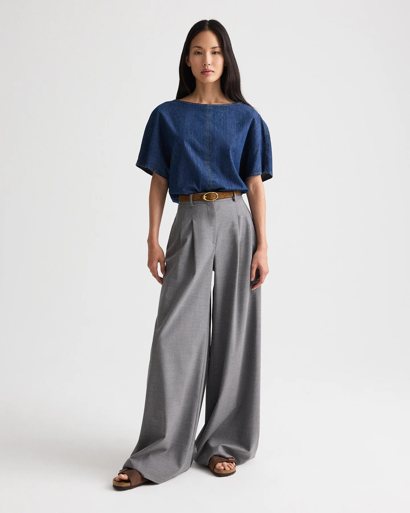 Simple T in Denim Shirting - Image 3