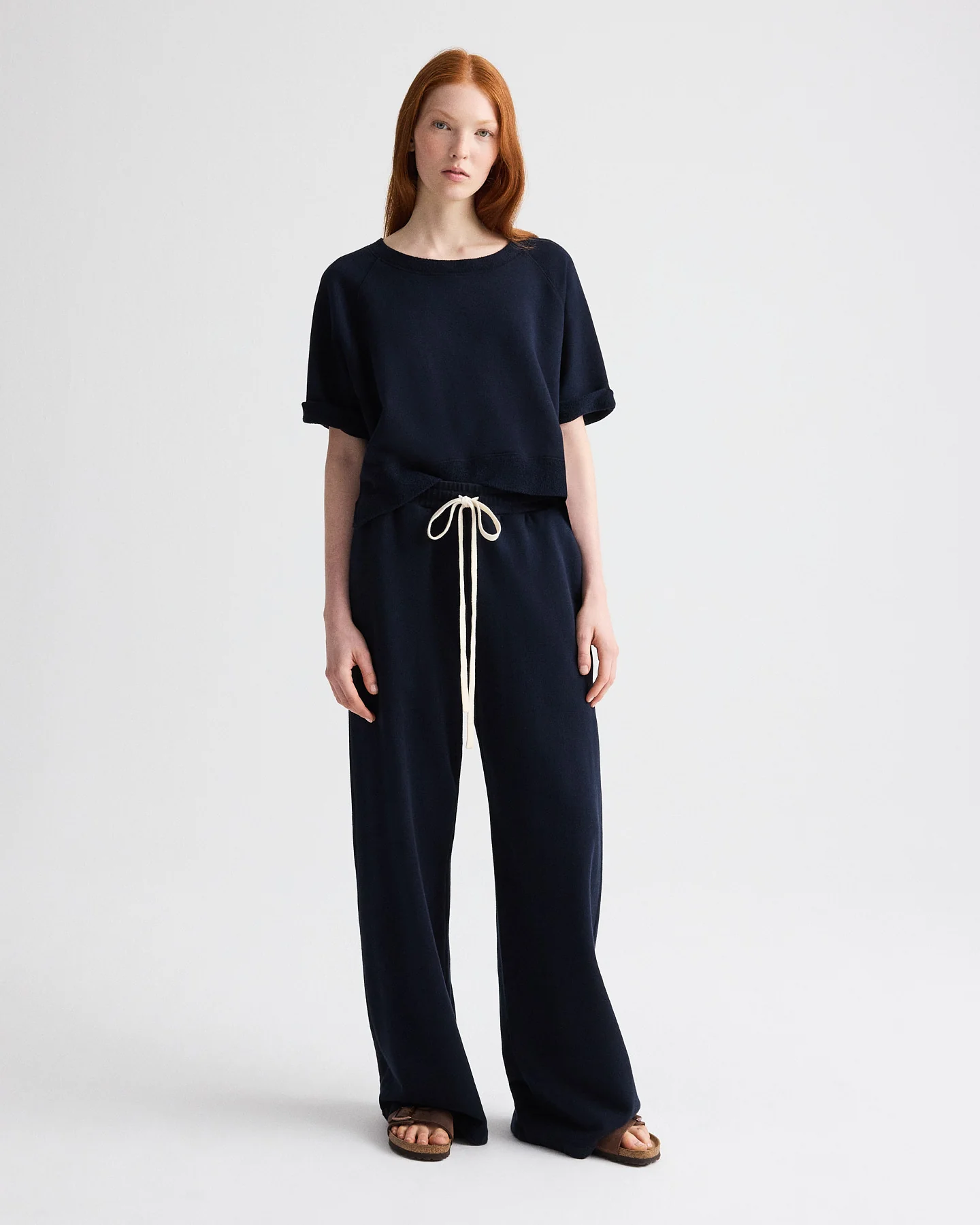 Slouchy Rolled Tee in Lightweight Sweatshirt - Image 3