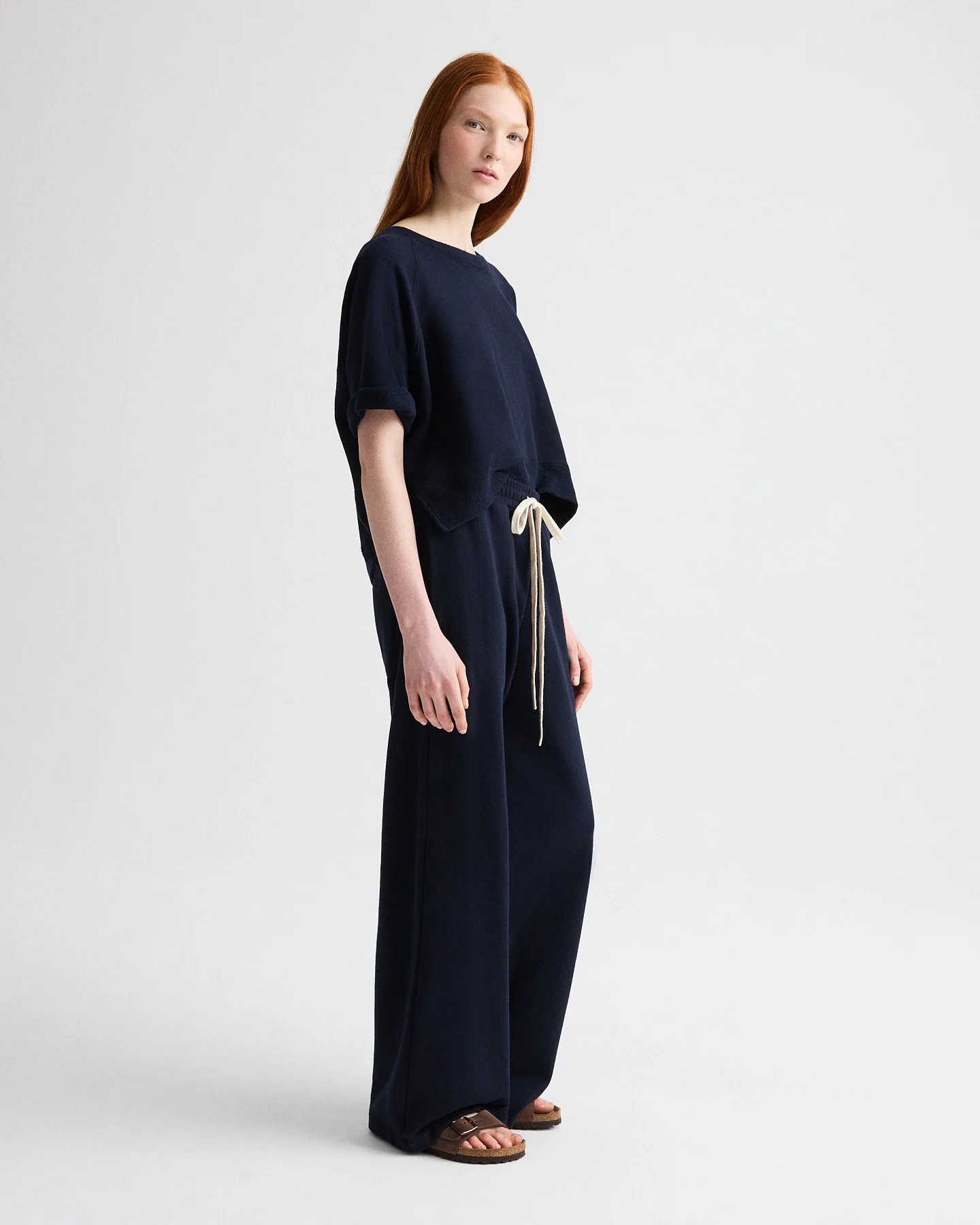 Slouchy Rolled Tee in Lightweight Sweatshirt - Image 4