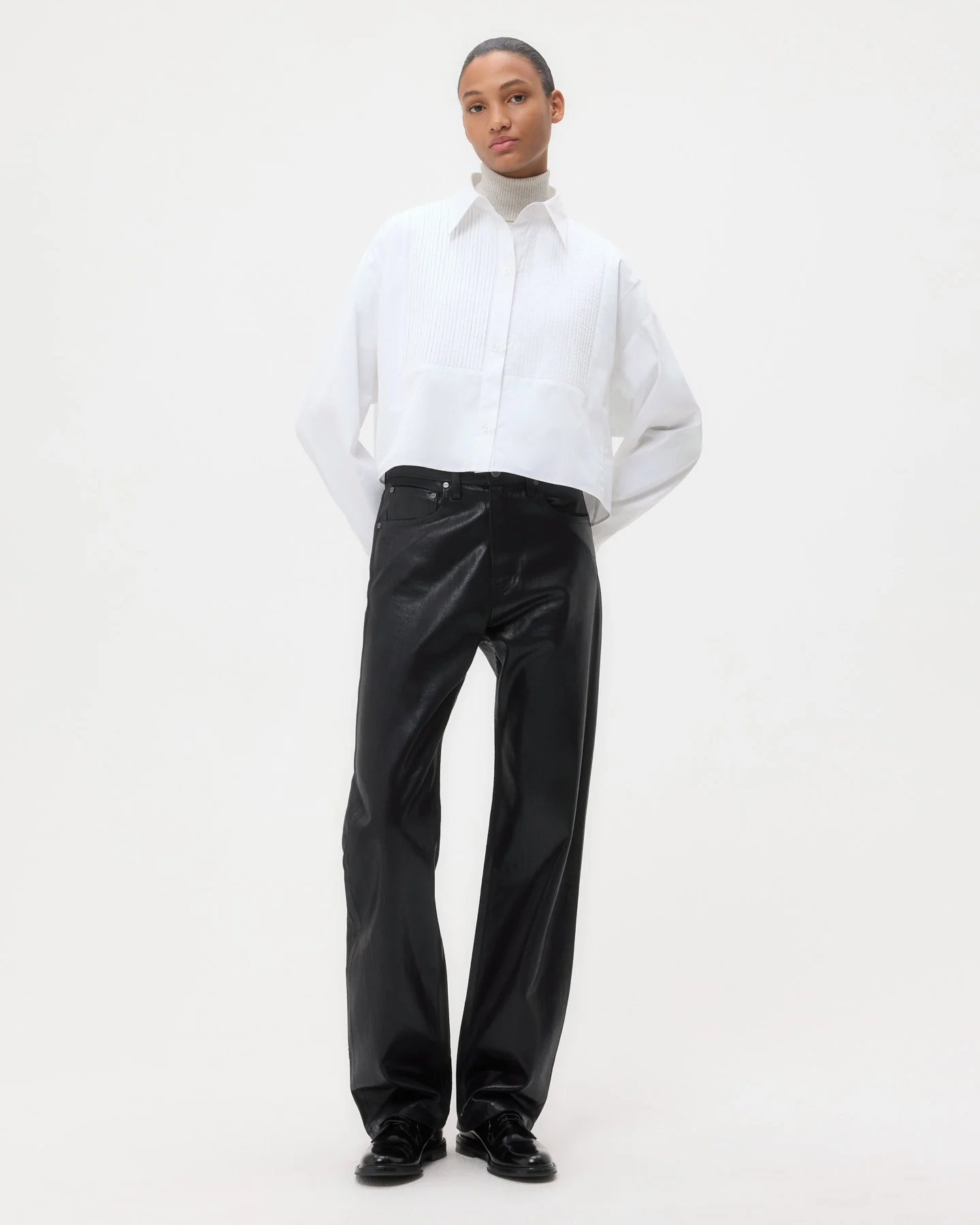Soon To Be Ex Shirt With Bib in Super Compact Poplin - Image 3