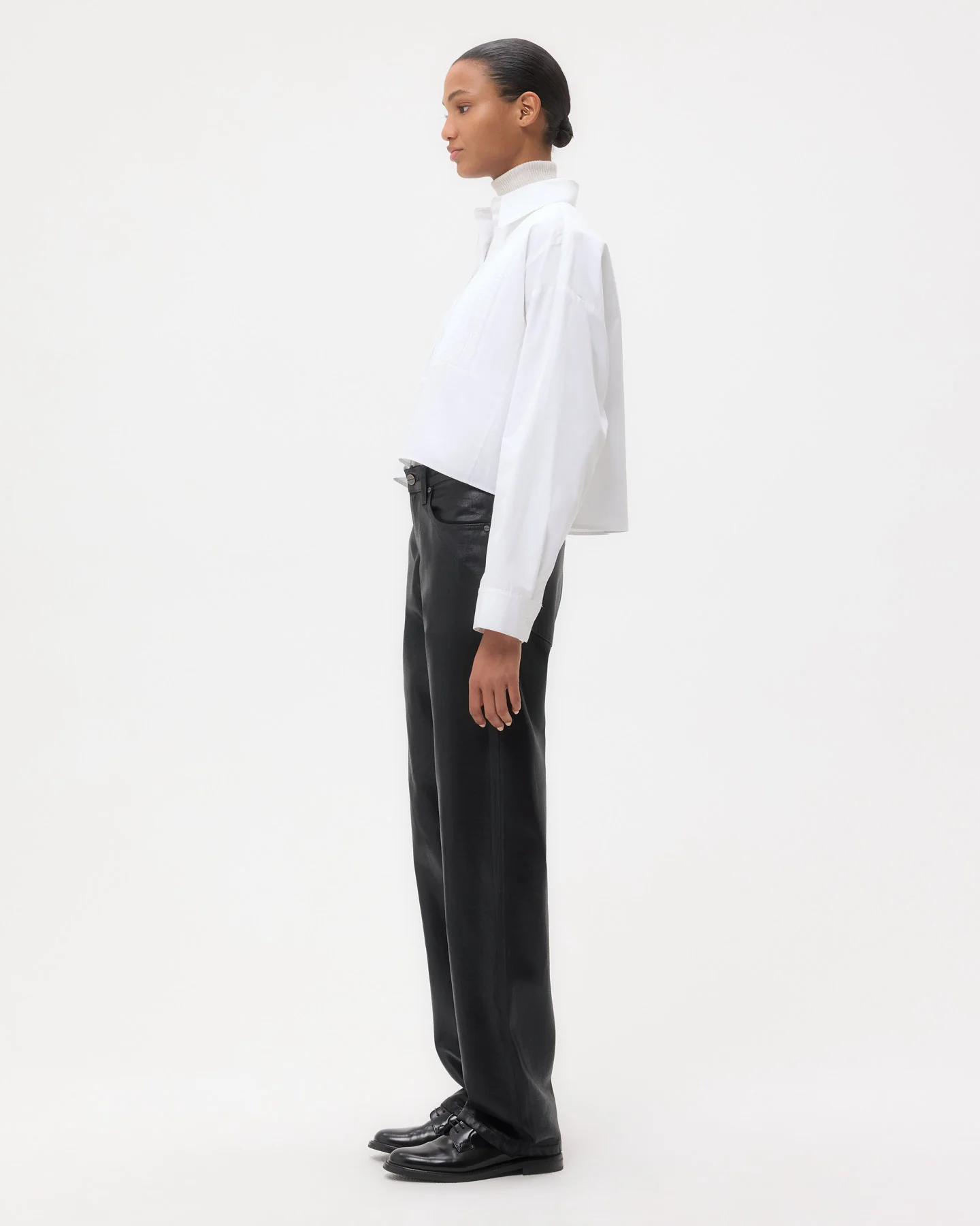 Soon To Be Ex Shirt With Bib in Super Compact Poplin - Image 4