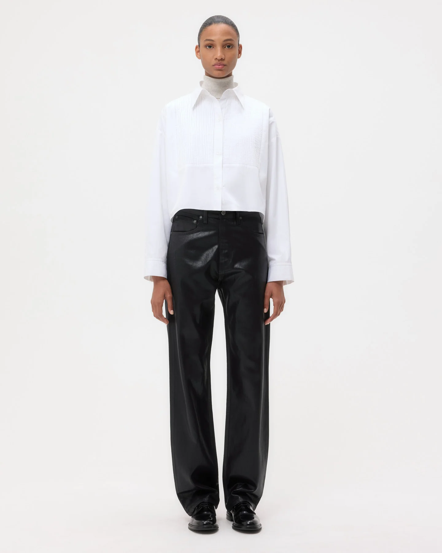 Soon To Be Ex Shirt With Bib in Super Compact Poplin - Image 6