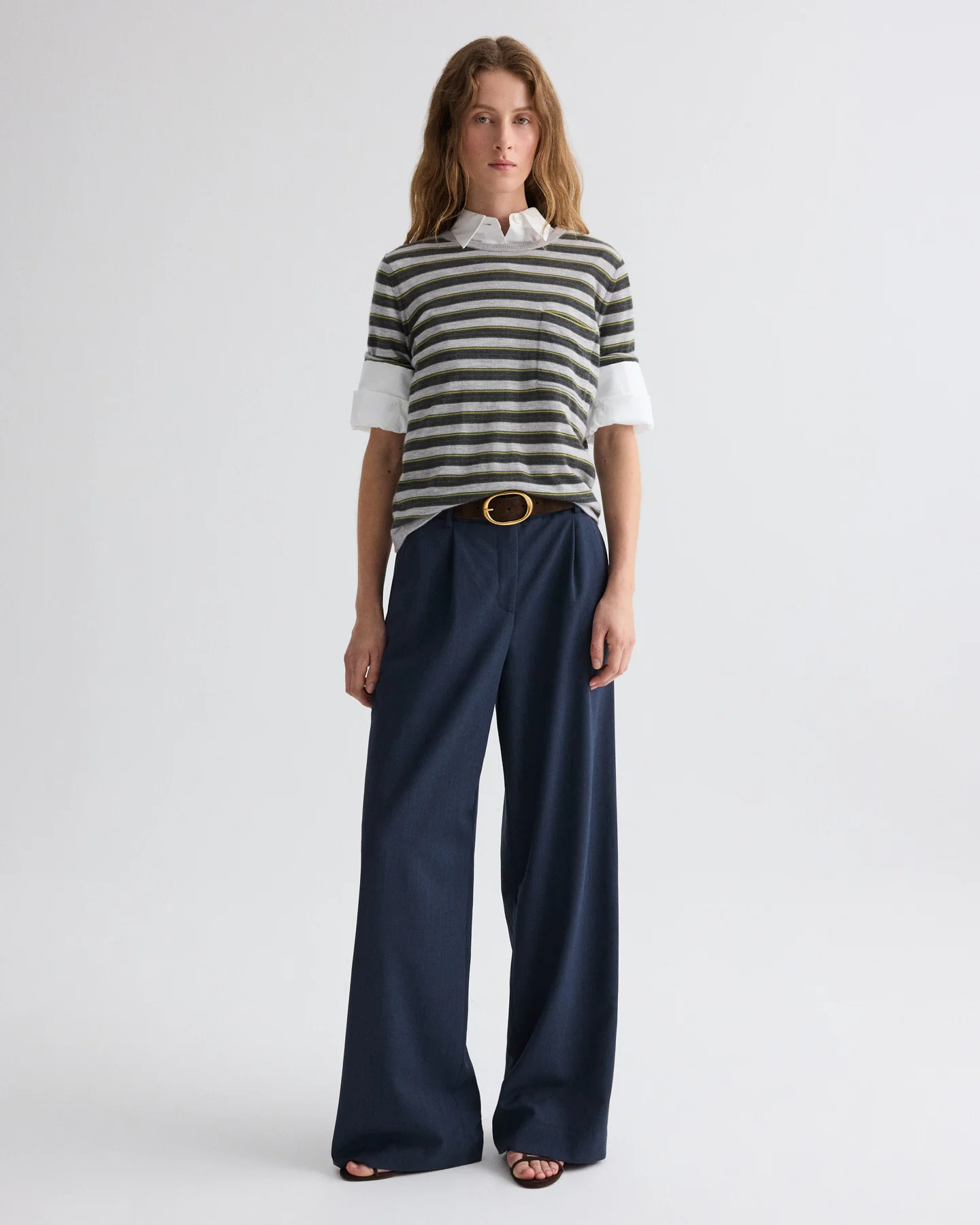 Striped True Crewneck in Superfine Cashmere - Image 4