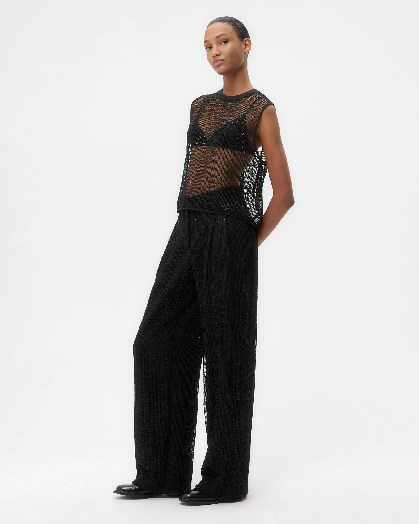 Sulli Pant in Mini Sequin Netting - Image 4