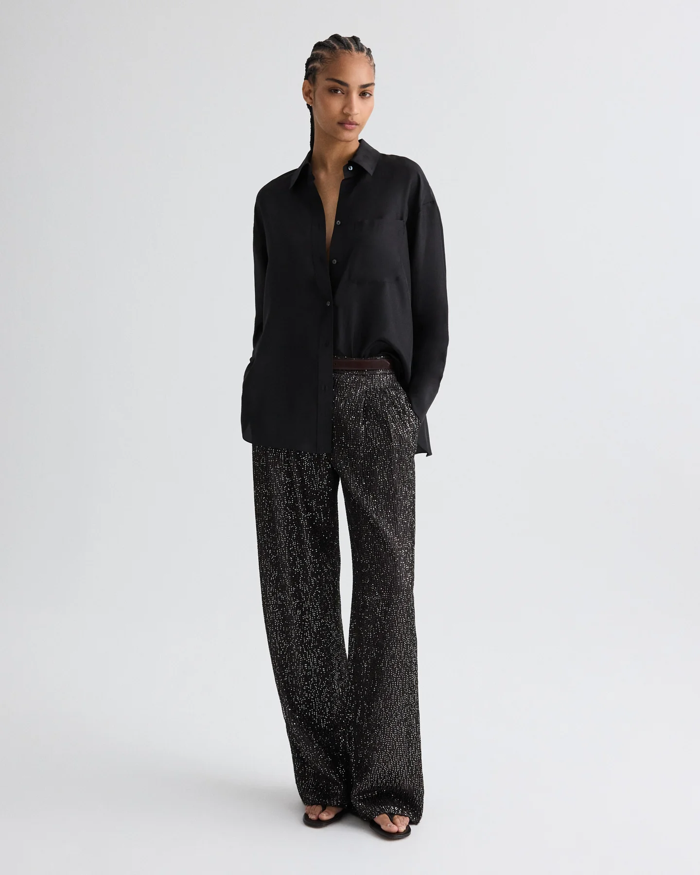 Sulli Pant in Mini Sequin Netting