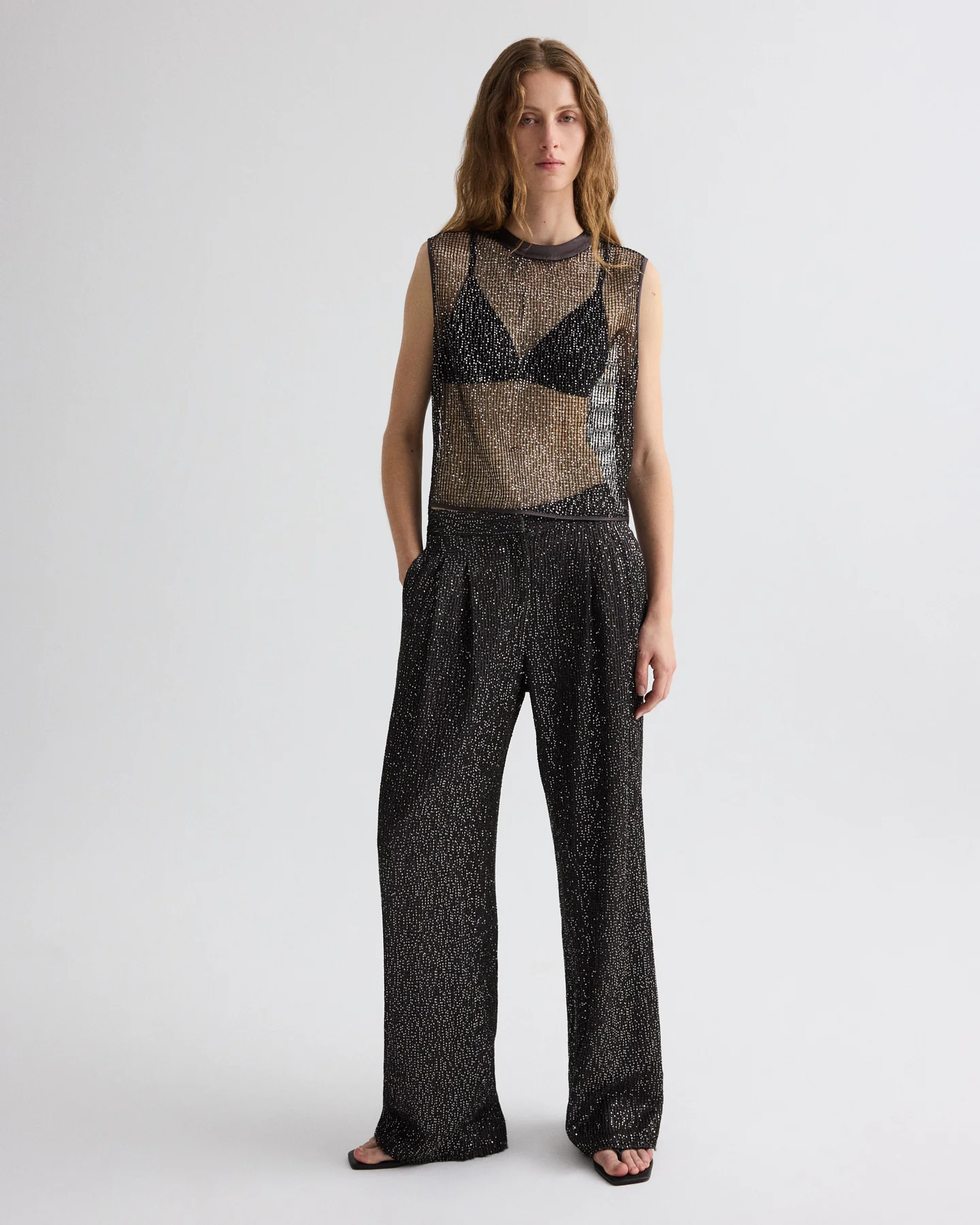 Sulli Pant in Mini Sequin Netting - Image 6
