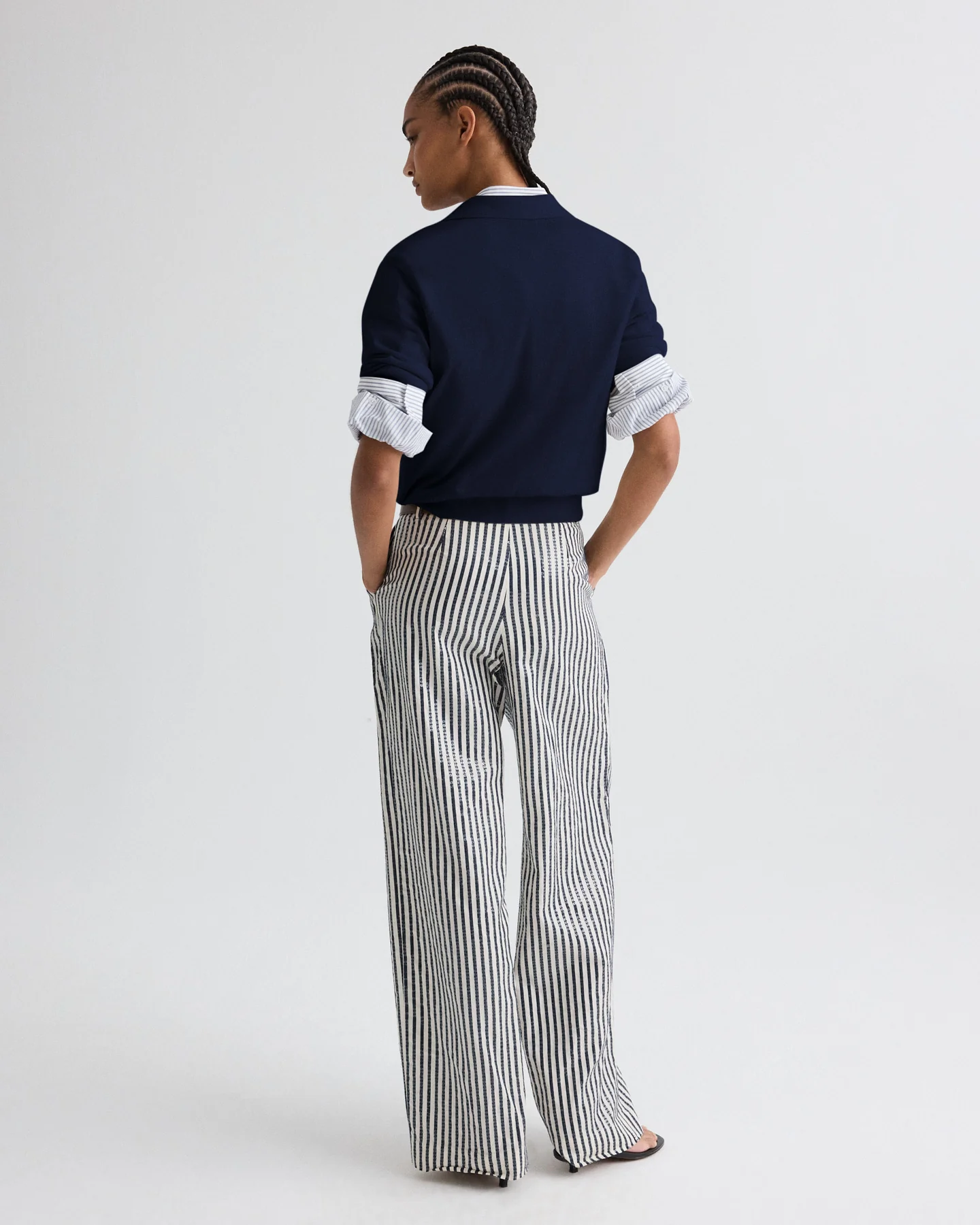 Sulli Pant in Clear Sequin on Stripe - Image 5