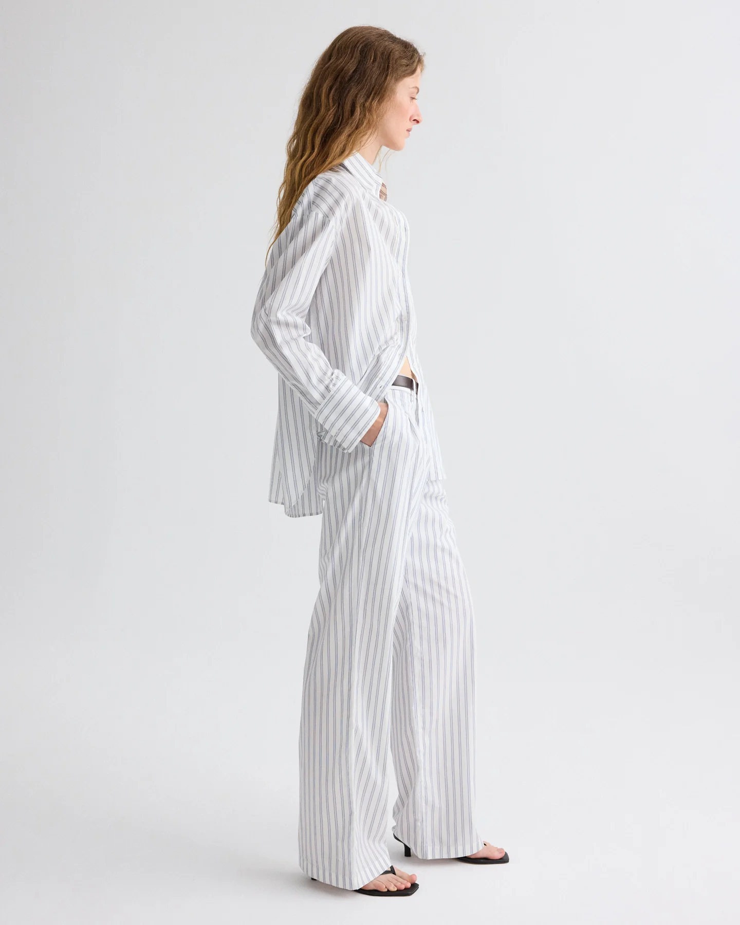 Sulli Pant in Hairline Stripe