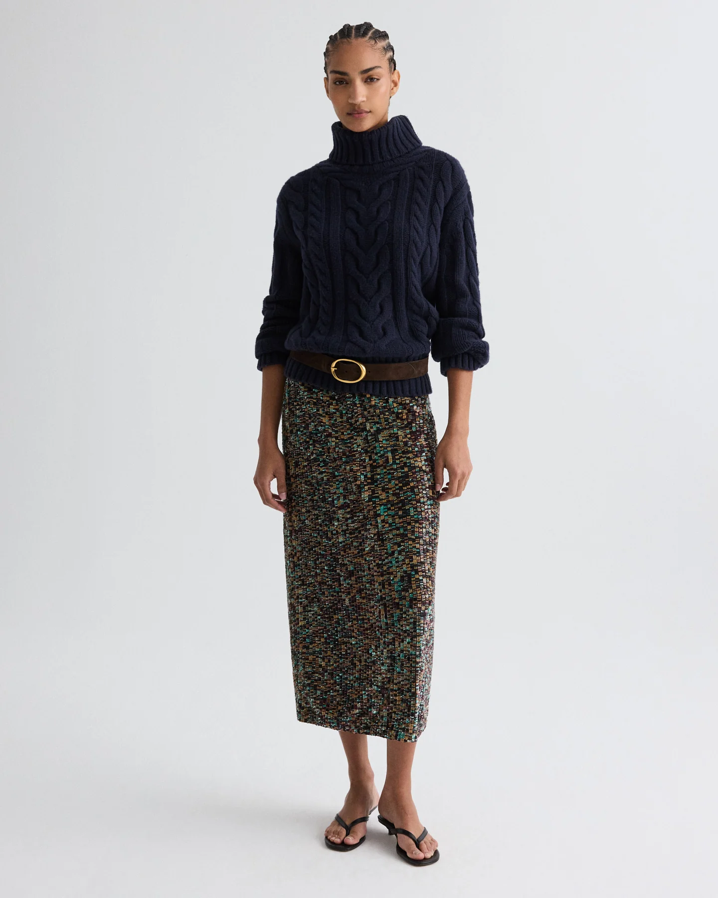Sylkie Skirt in Sequin Abstract Sequins - Image 2