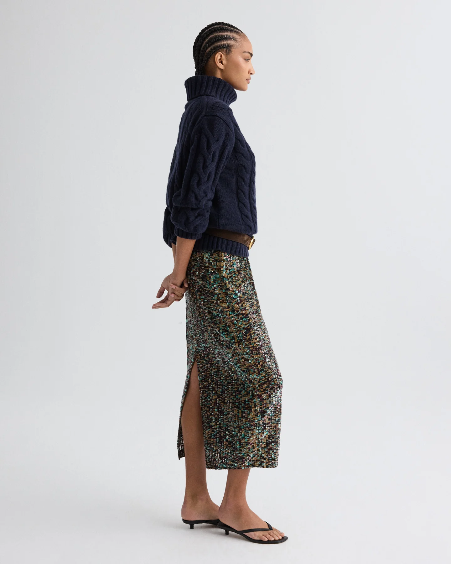 Sylkie Skirt in Sequin Abstract Sequins - Image 3