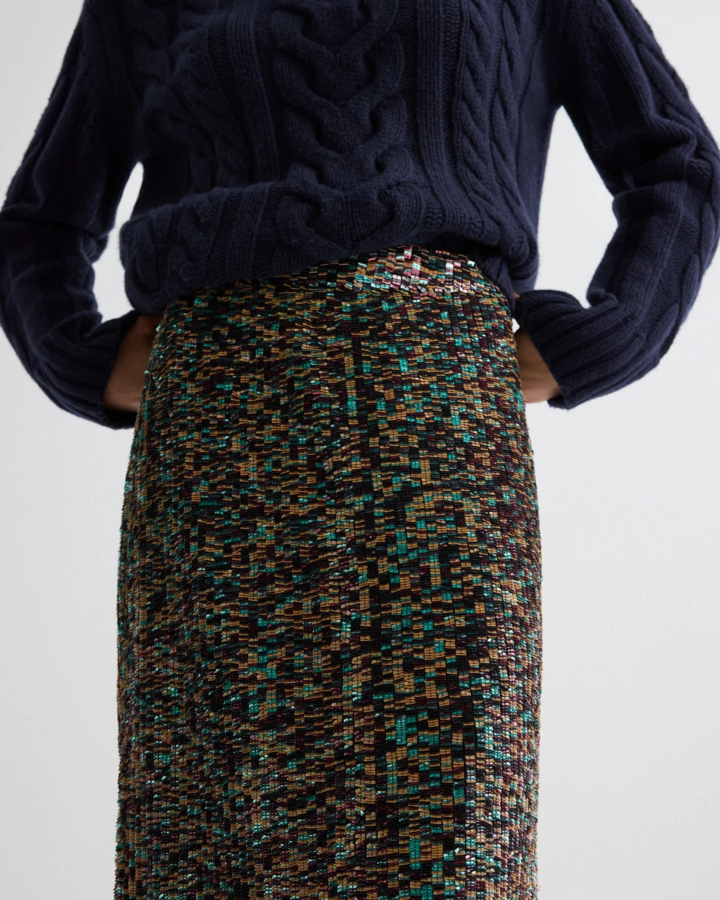 Sylkie Skirt in Sequin Abstract Sequins - Image 4