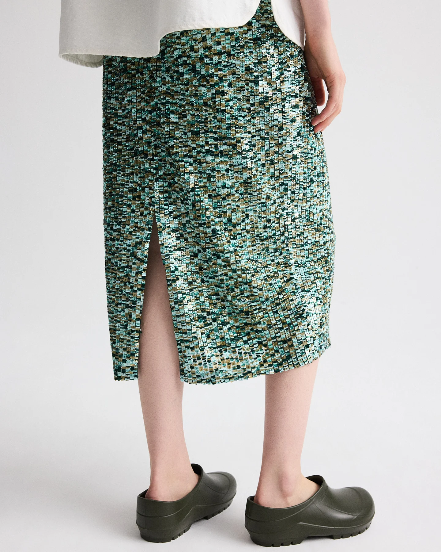 Sylkie Skirt in Sequin Abstract Multi - Image 4