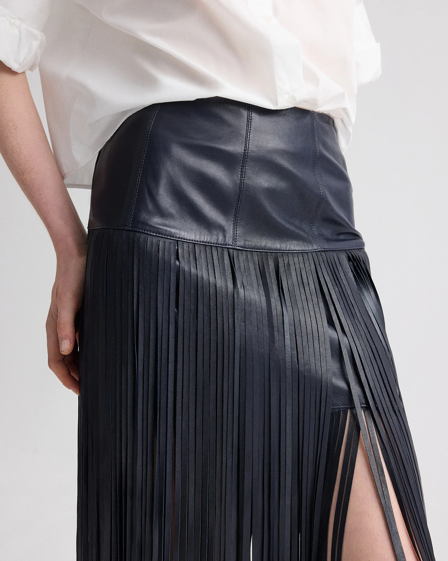 Tangled Up + Blue Skirt in Leather - Image 2
